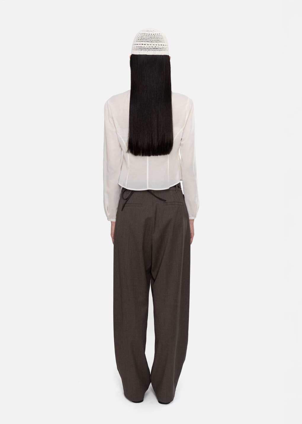 Amomento - Pintuck Slim Shirt (Ivory) product image 4 | TRAB K-Fashion Australia
