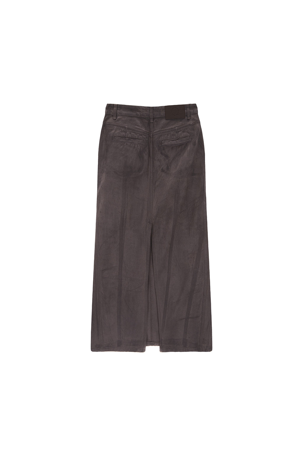 Matin Kim - Wax Coating Denim Skirt (Brown) product image 2 | TRAB K-Fashion Australia