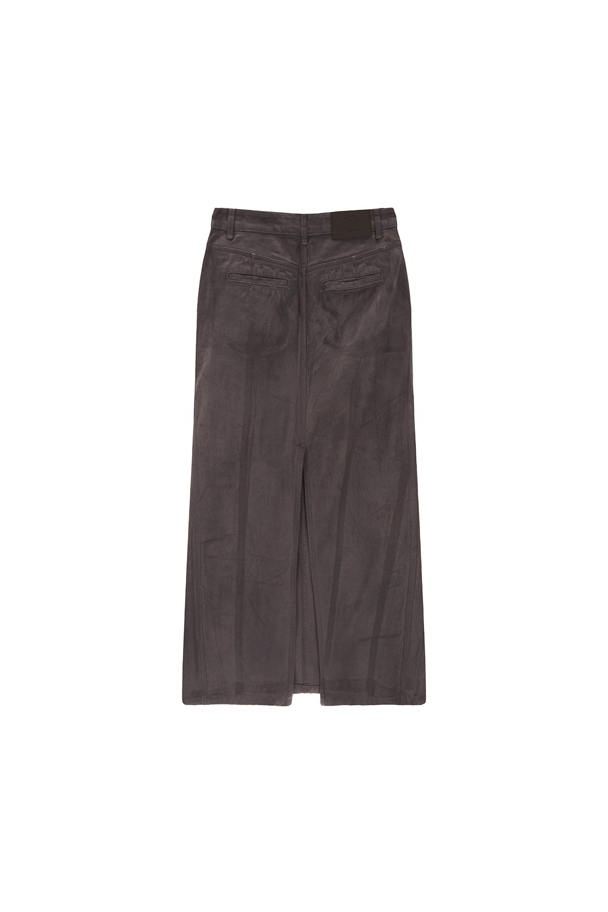 Matin Kim - Wax Coating Denim Skirt (Brown) product image 2 | TRAB K-Fashion Australia