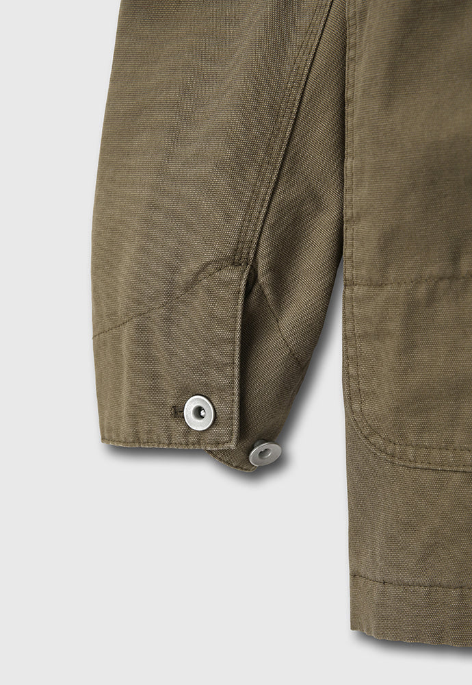 Tonywack - Leather Collar Garment-Washed Utility Jacket (Faded Olive) product image 18 | TRAB K-Fashion Australia