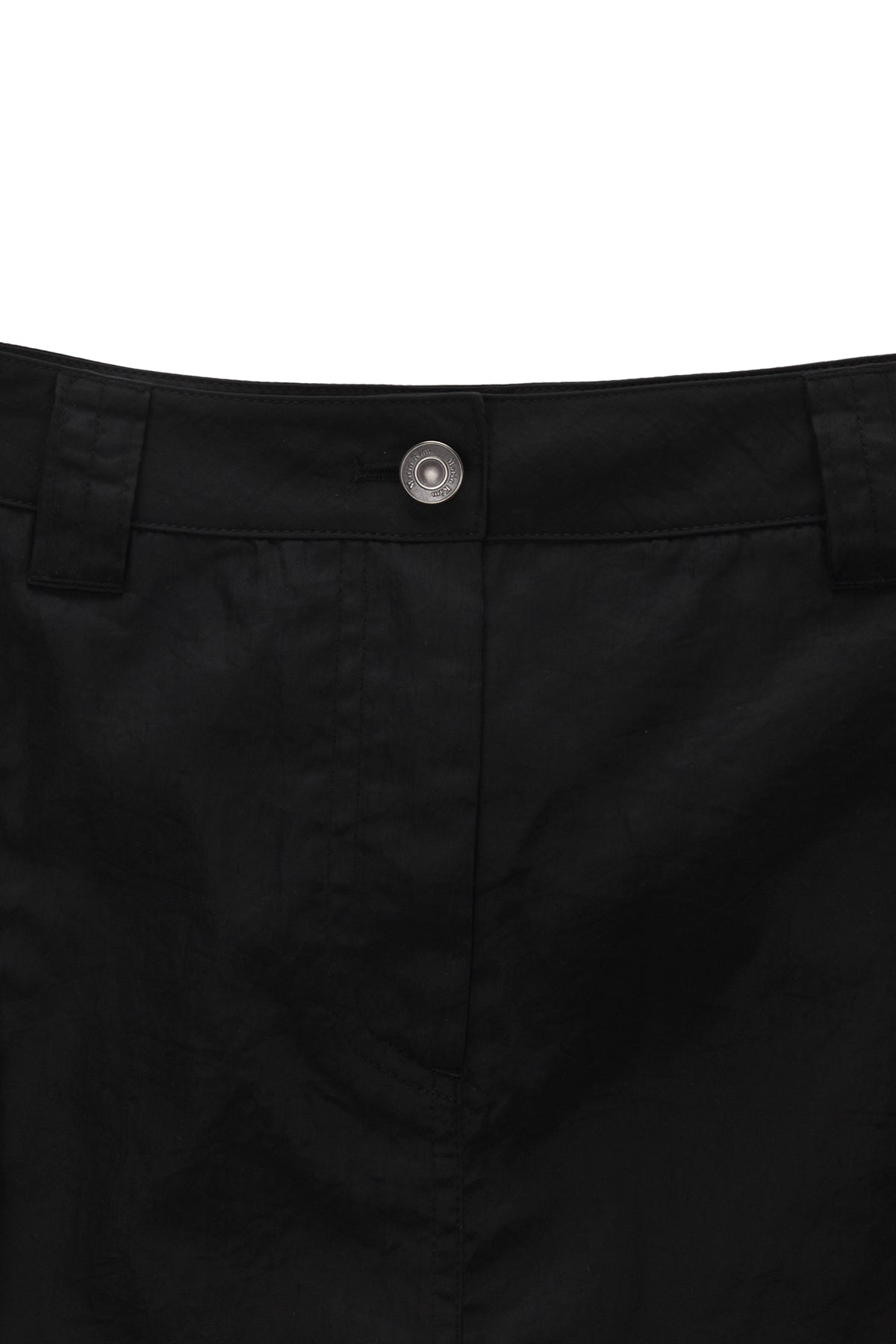 Matin Kim - [Pre-Order – Ships August 25] Lowrise Nylon Cargo Mini Skirt (Black) product image 3 | TRAB K-Fashion Australia