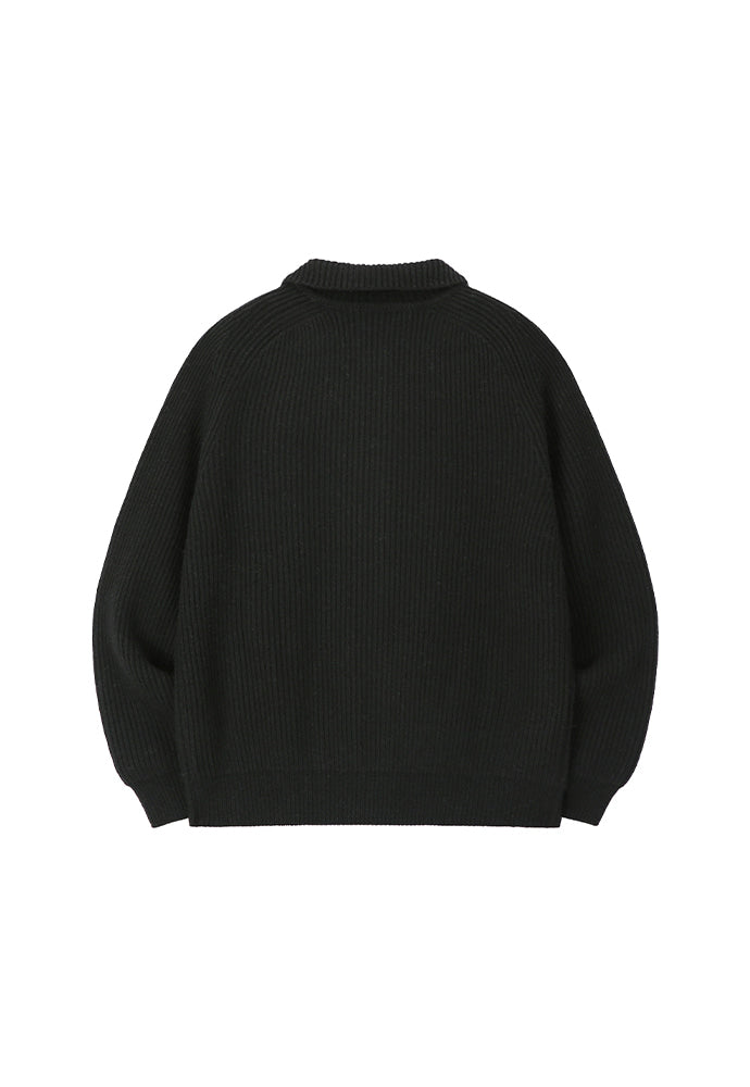 Art if acts - Cashmere Full Zip-up Jacket (Black) product image 8 | TRAB K-Fashion Australia