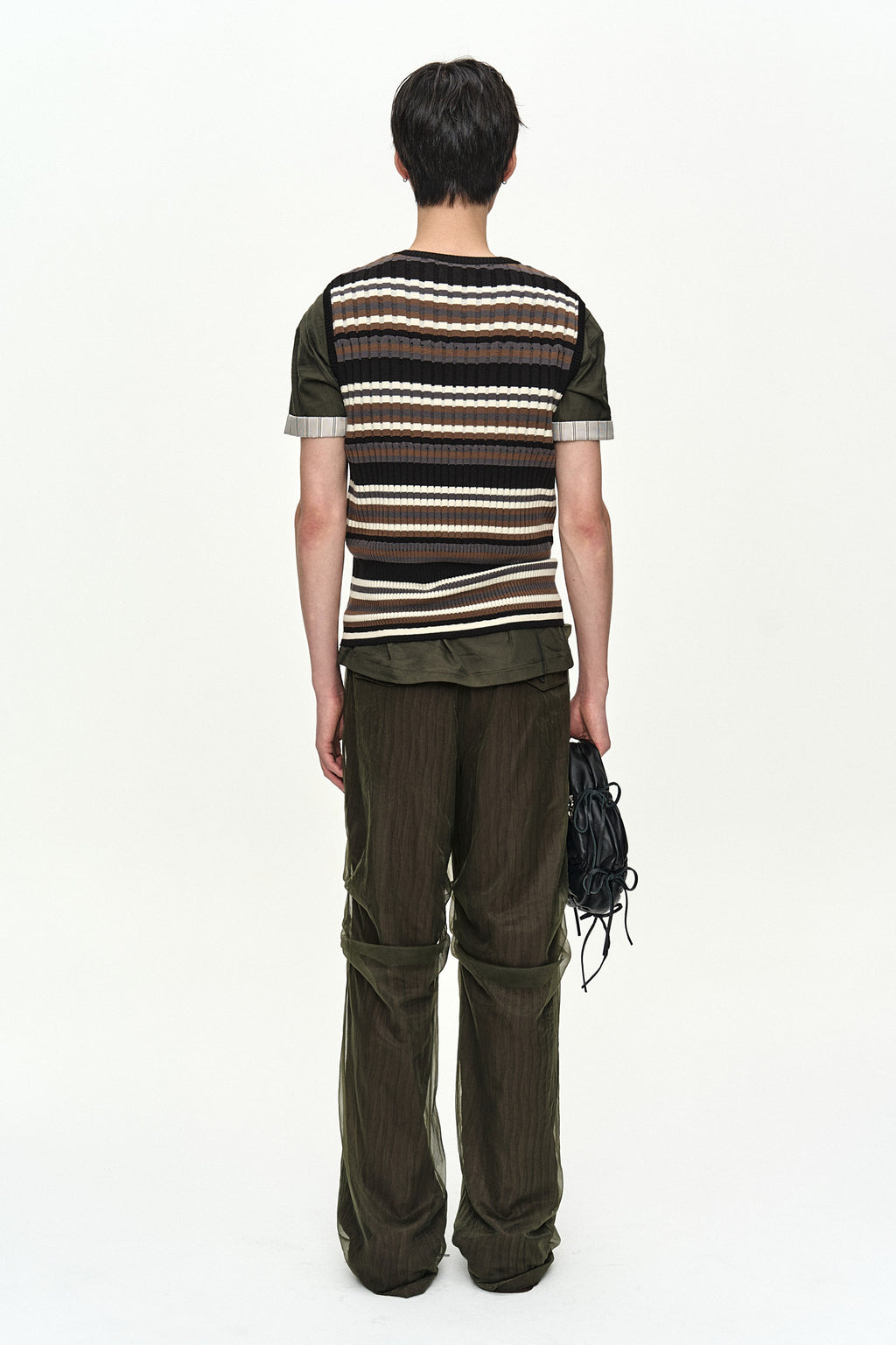 Andersson Bell - Contrast Rib Sleeveless (Black/Grey/Brown) product image 4 | TRAB K-Fashion Australia