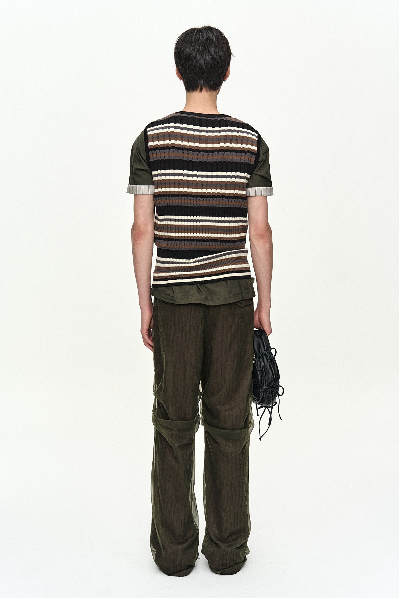 Andersson Bell - Contrast Rib Sleeveless (Black/Grey/Brown) product image 4 | TRAB K-Fashion Australia