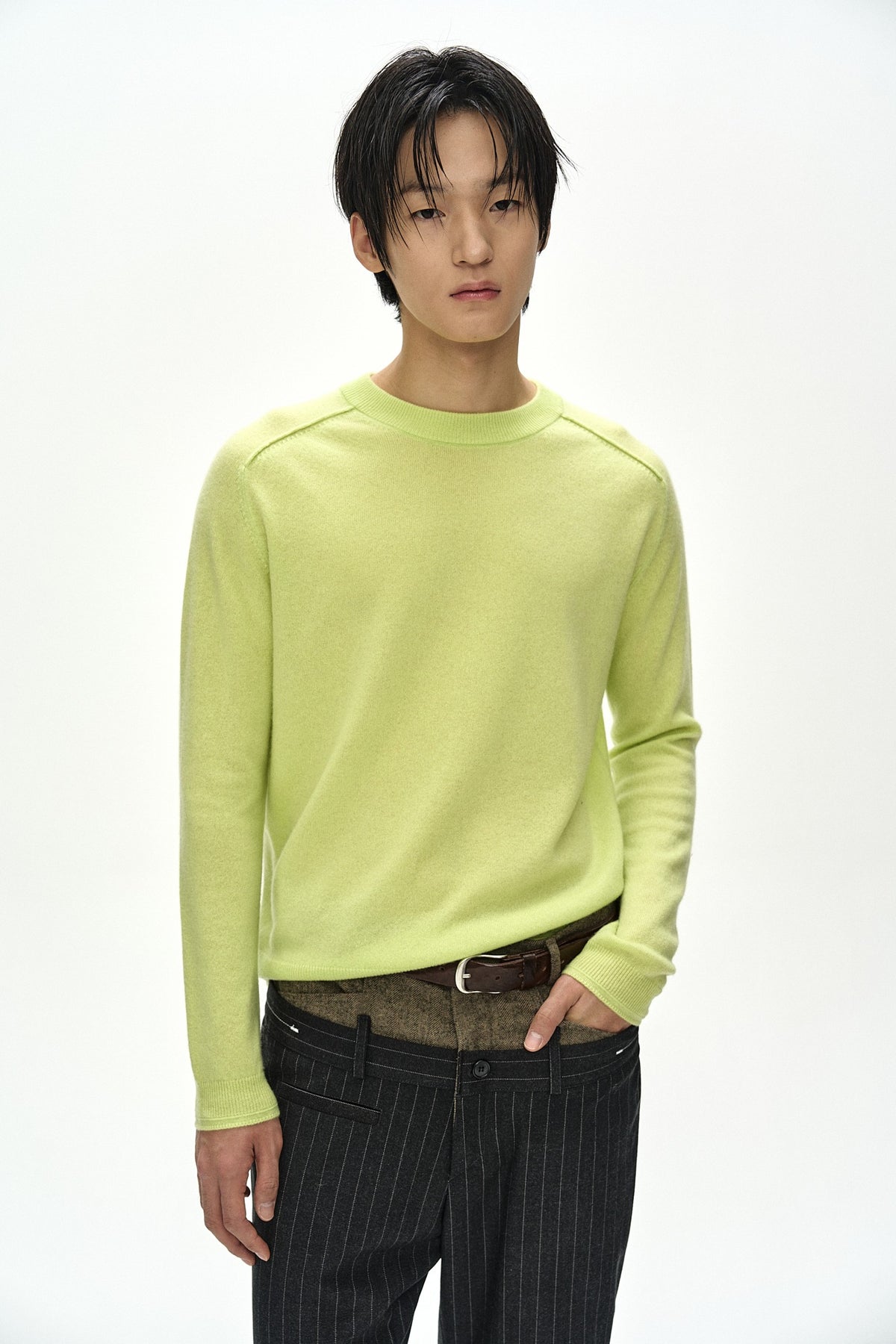 Andersson Bell - Shane Cashmere Crew-Neck Sweater (Lemon) product image 1 | TRAB K-Fashion Australia