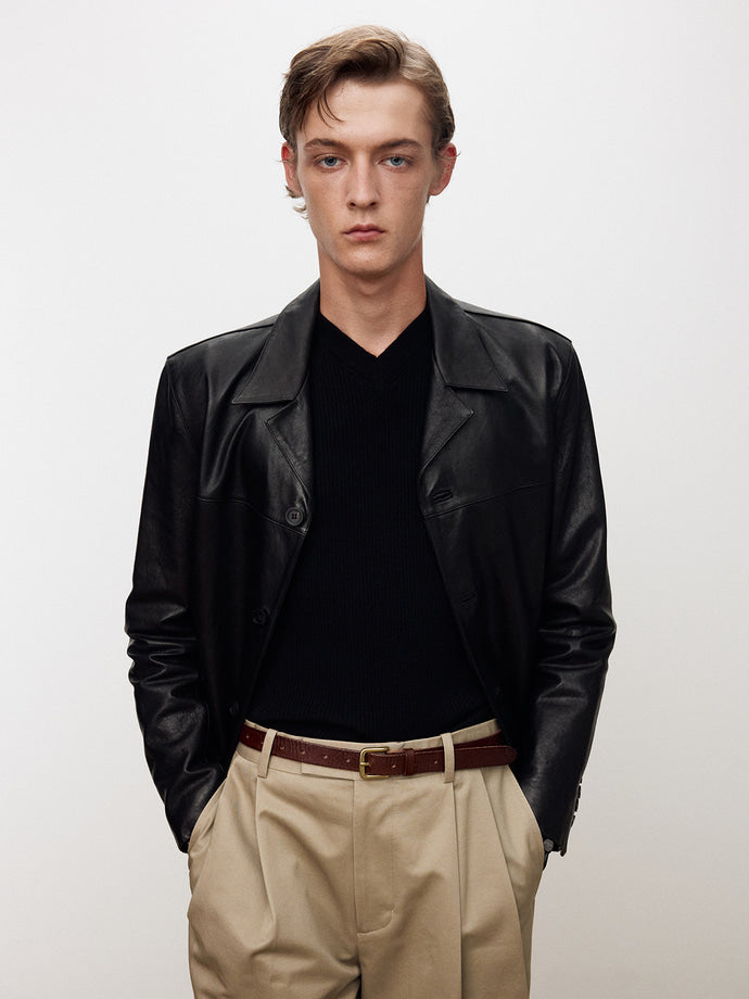 Tonywack - Vegetable Tanned Lamb Leather Jacket (Black) product image 4 | TRAB K-Fashion Australia