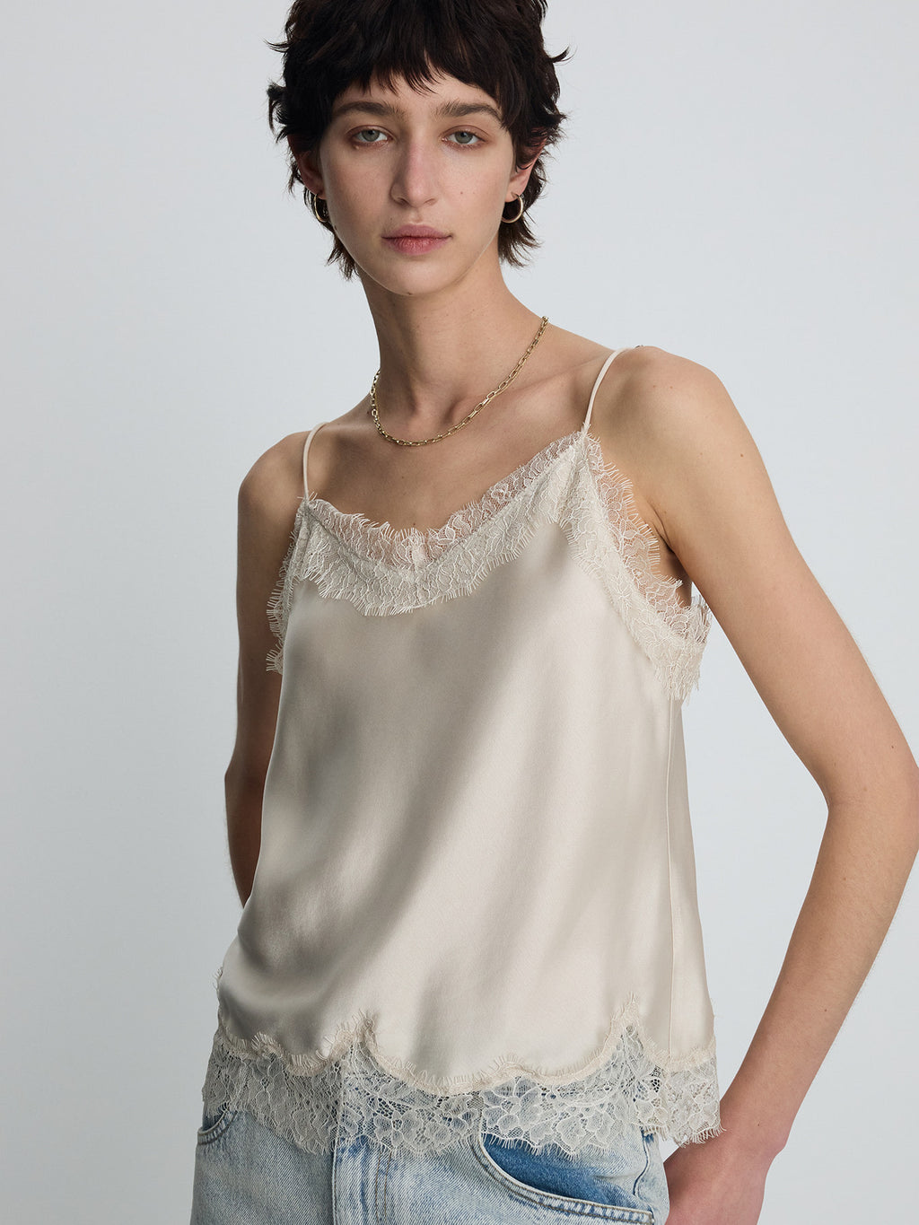 Tonywack - Satin Lace Camisole (Beige) product image 4 | TRAB K-Fashion Australia