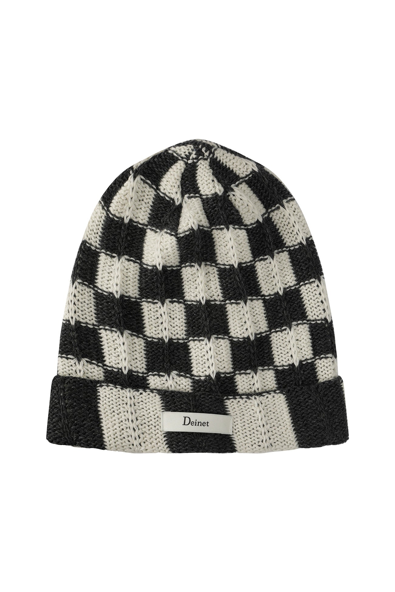 Deinet - Checkered Neat Knit Beanie (Charcoal) product image 5 | TRAB K-Fashion Australia