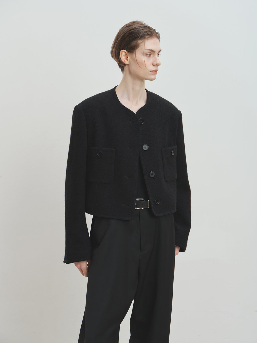 Tonywack - Wool Tweed Cropped Jacket (Black) product image 6 | TRAB K-Fashion Australia