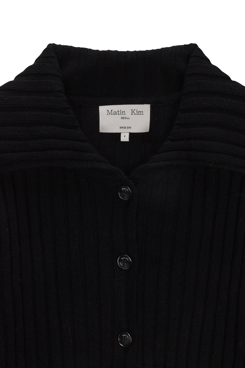 Matin Kim - Semi Crop Knit Button Cardigan (Black) product image 3 | TRAB K-Fashion Australia