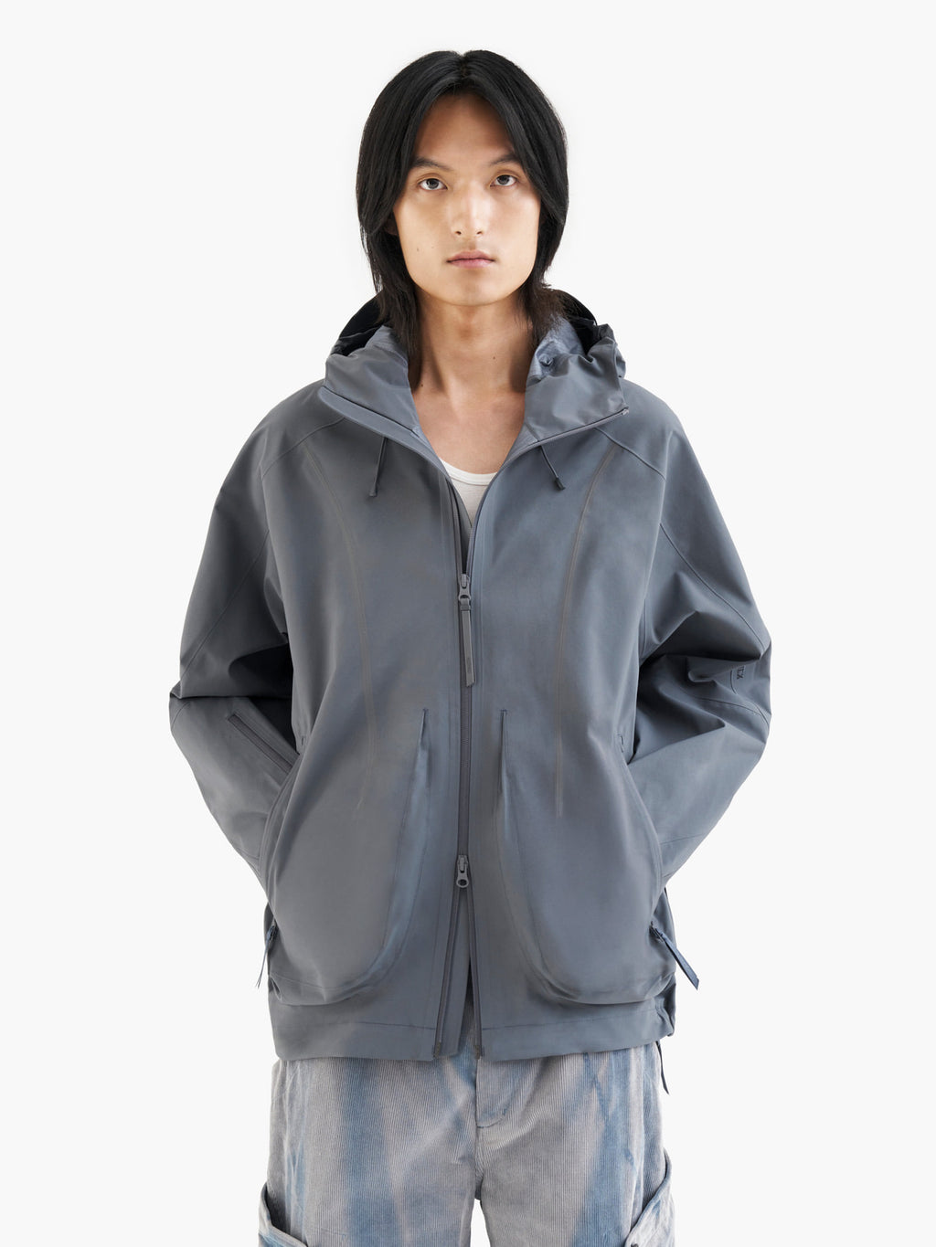 Jiyong Kim - Gore-Tex Draped Windbreaker (Grey) product image 3 | TRAB K-Fashion Australia