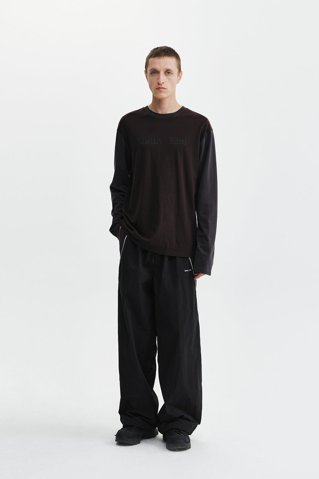 Matin Kim - Tonal Block Logo Top (Brown) product image 9 | TRAB K-Fashion Australia