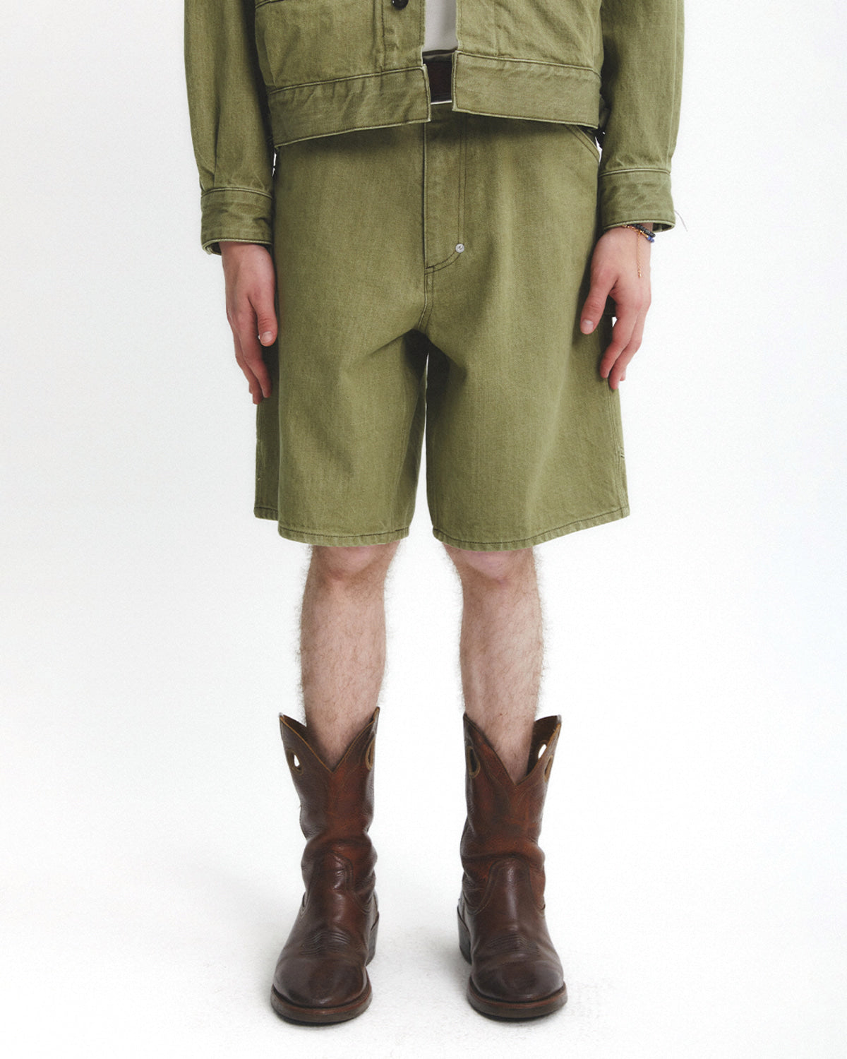 Eastlogue - Carpenter Shorts (Olive Denim) product image 2 | TRAB K-Fashion Australia