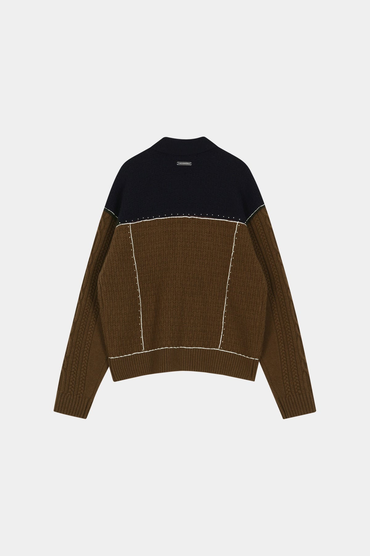 Andersson Bell - Camelon Trucker Cardigan (Brown/Navy) product image 9 | TRAB K-Fashion Australia