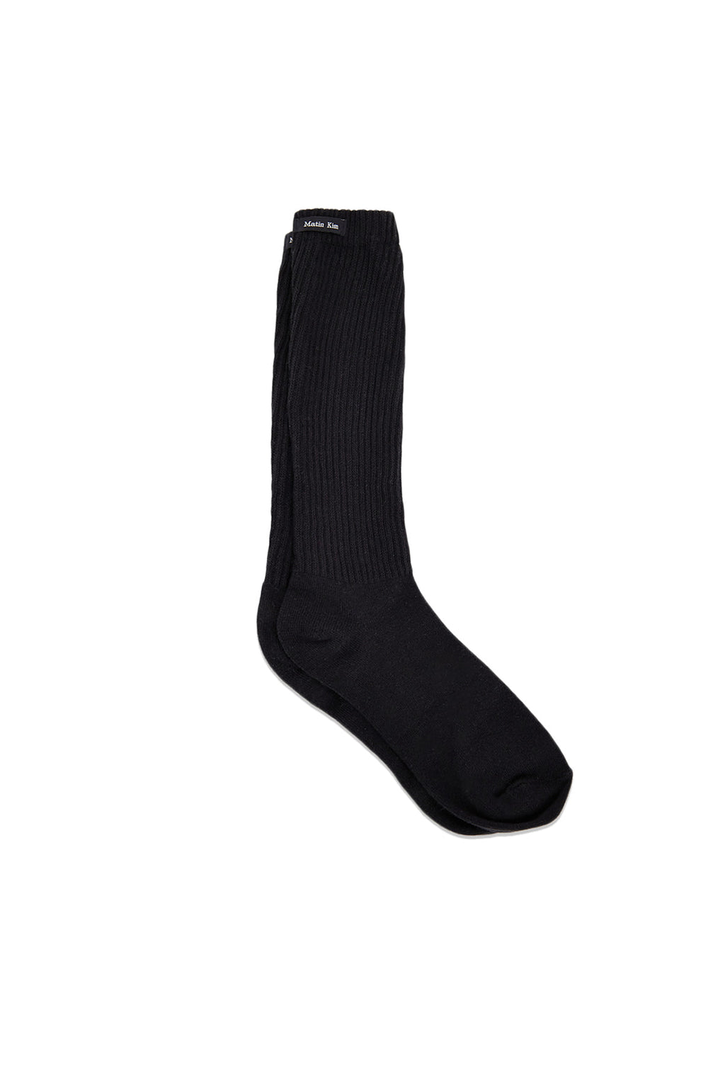 Matin Kim - Small Logo Point Ribbed Socks (Black) product image 2 | TRAB K-Fashion Australia