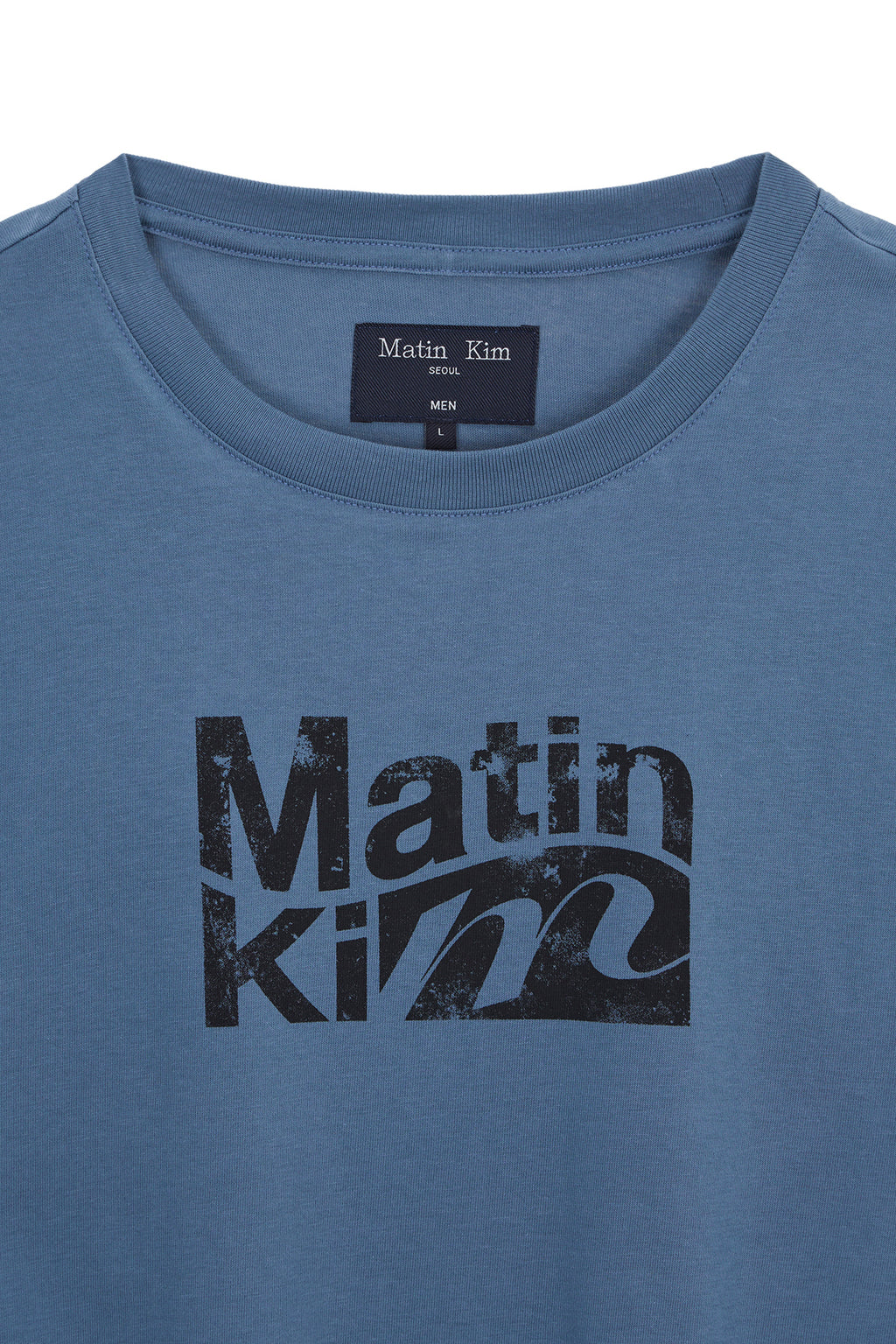 Matin Kim - Wavy Logo Graphic Top (Blue) product image 3 | TRAB K-Fashion Australia