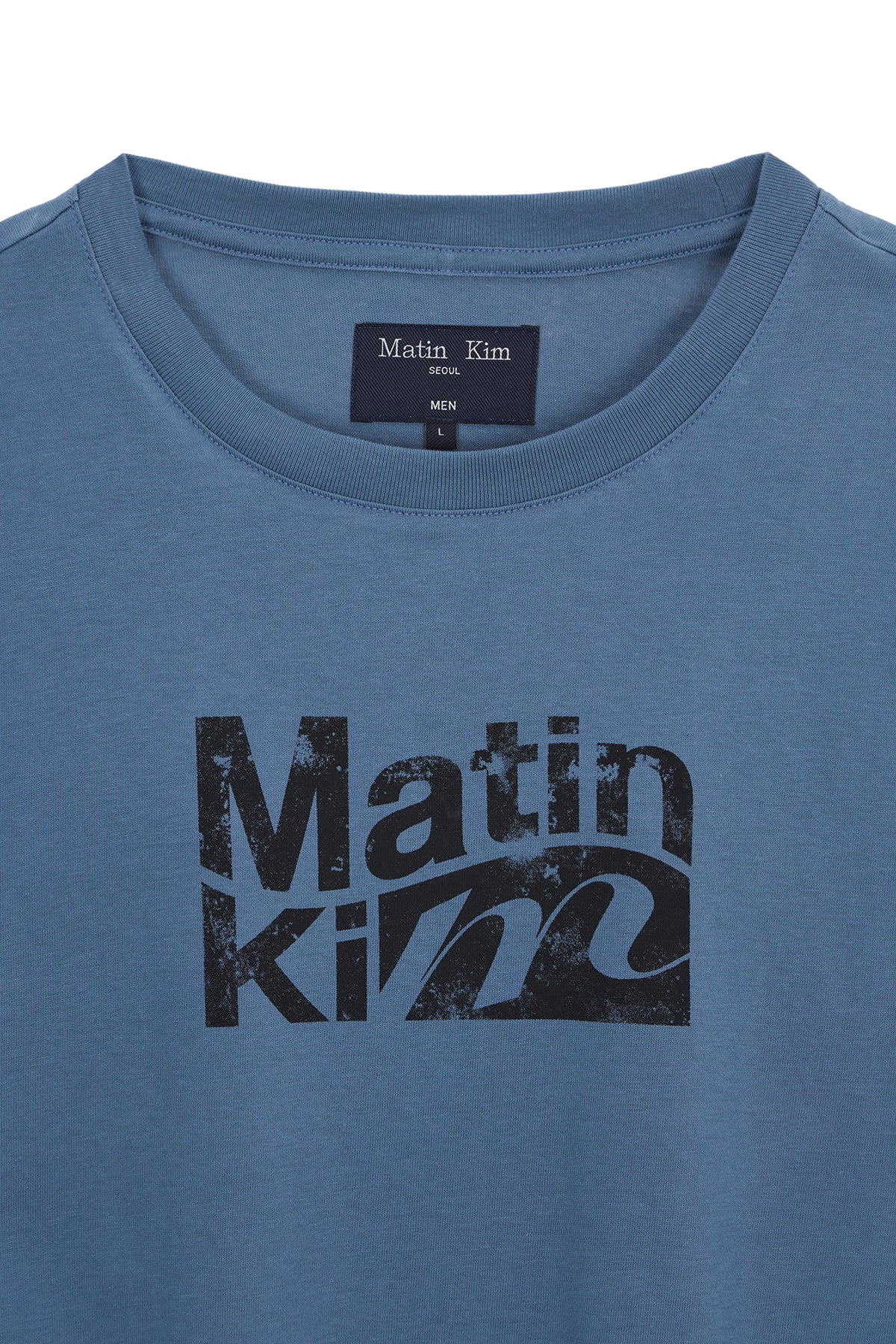 Matin Kim - Wavy Logo Graphic Top (Blue) product image 3 | TRAB K-Fashion Australia