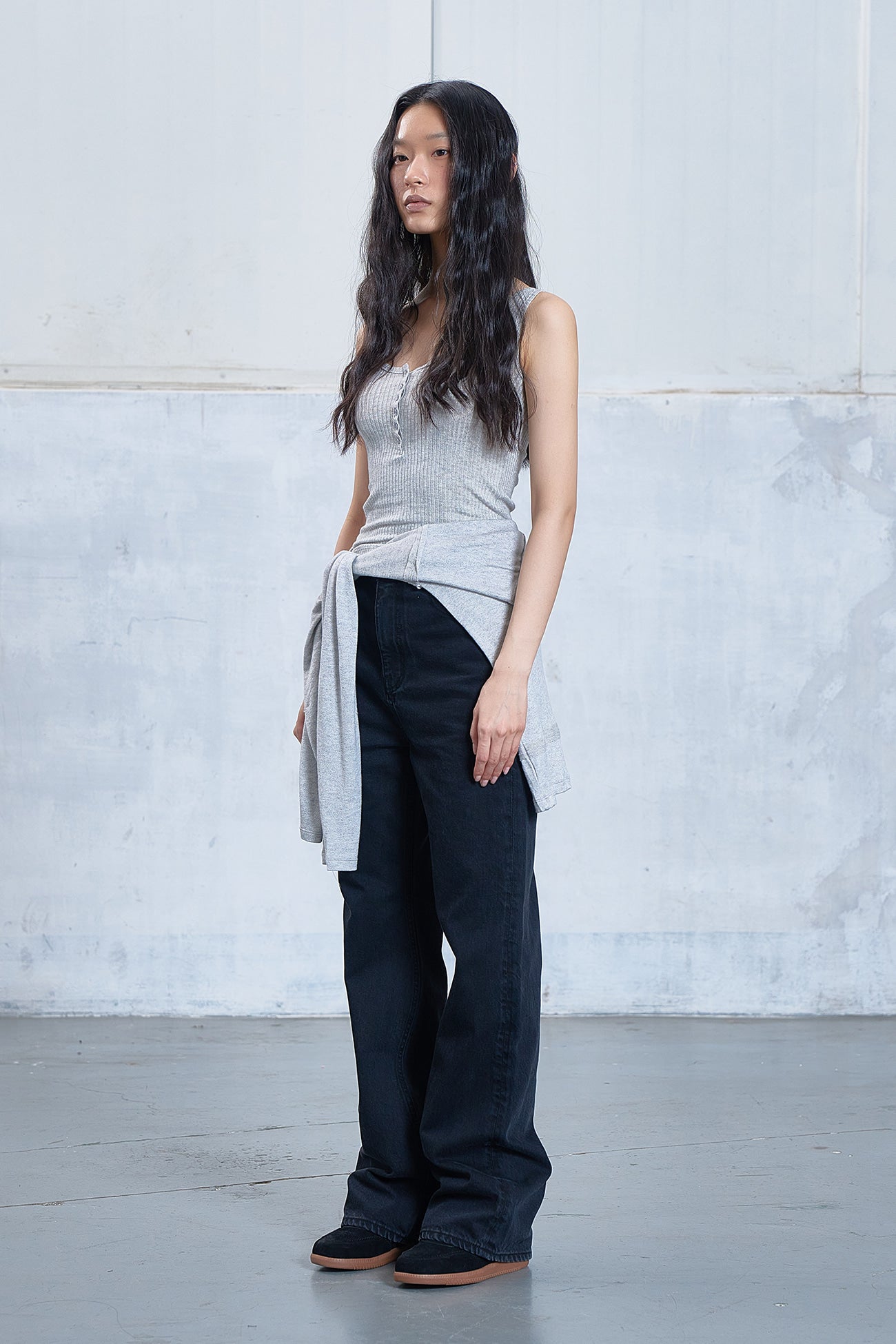 Deinet - Button Point Sleeveless (Melange Grey) product image 2 | TRAB K-Fashion Australia