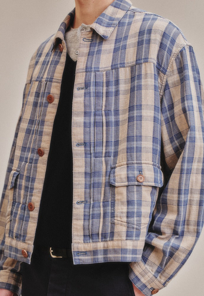 Art if acts - Vintage Check Trucker (Vintage Blue) product image 1 | TRAB K-Fashion Australia