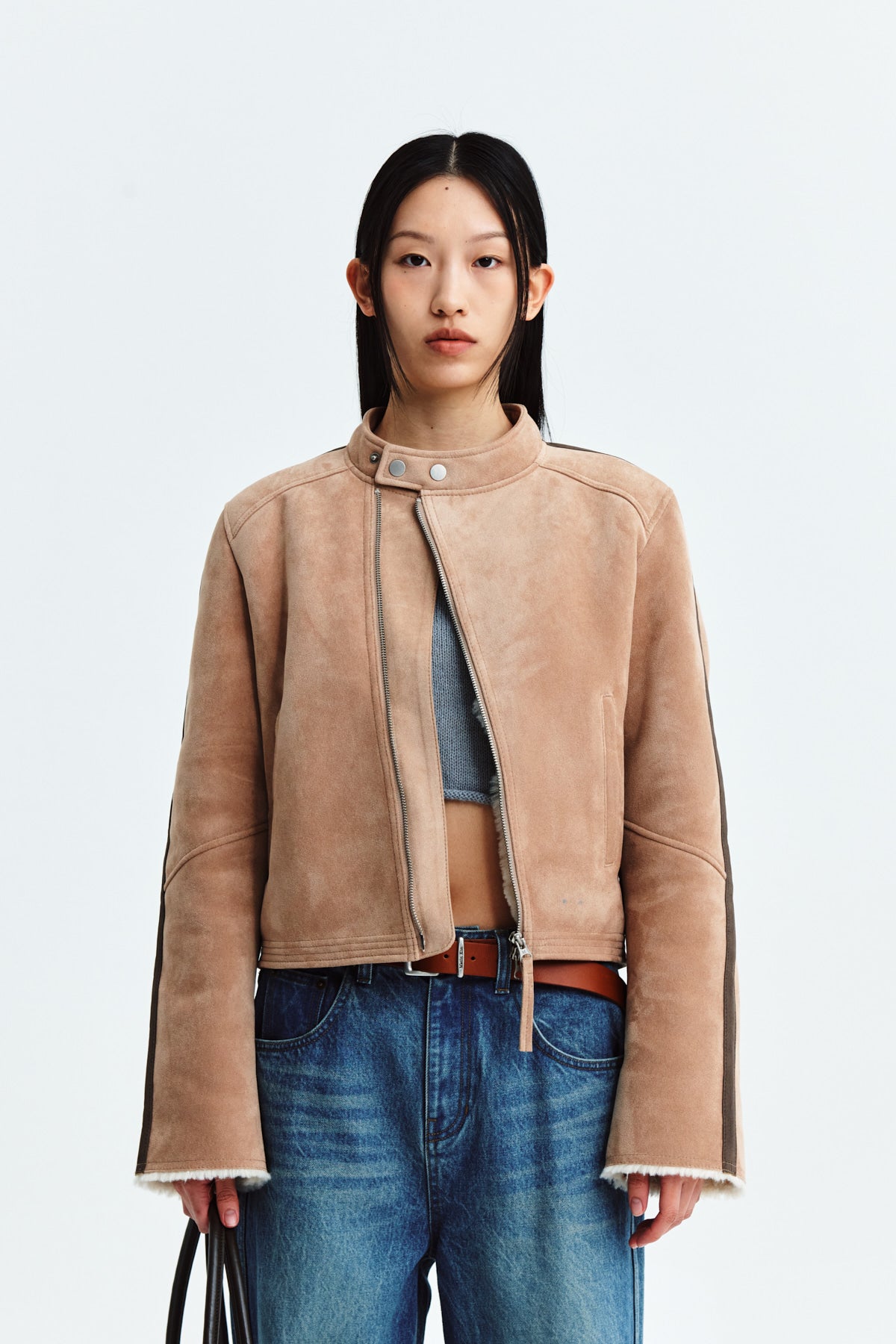 Matin Kim - Suede Racing Mustang Jumper (Beige) product image 12 | TRAB K-Fashion Australia