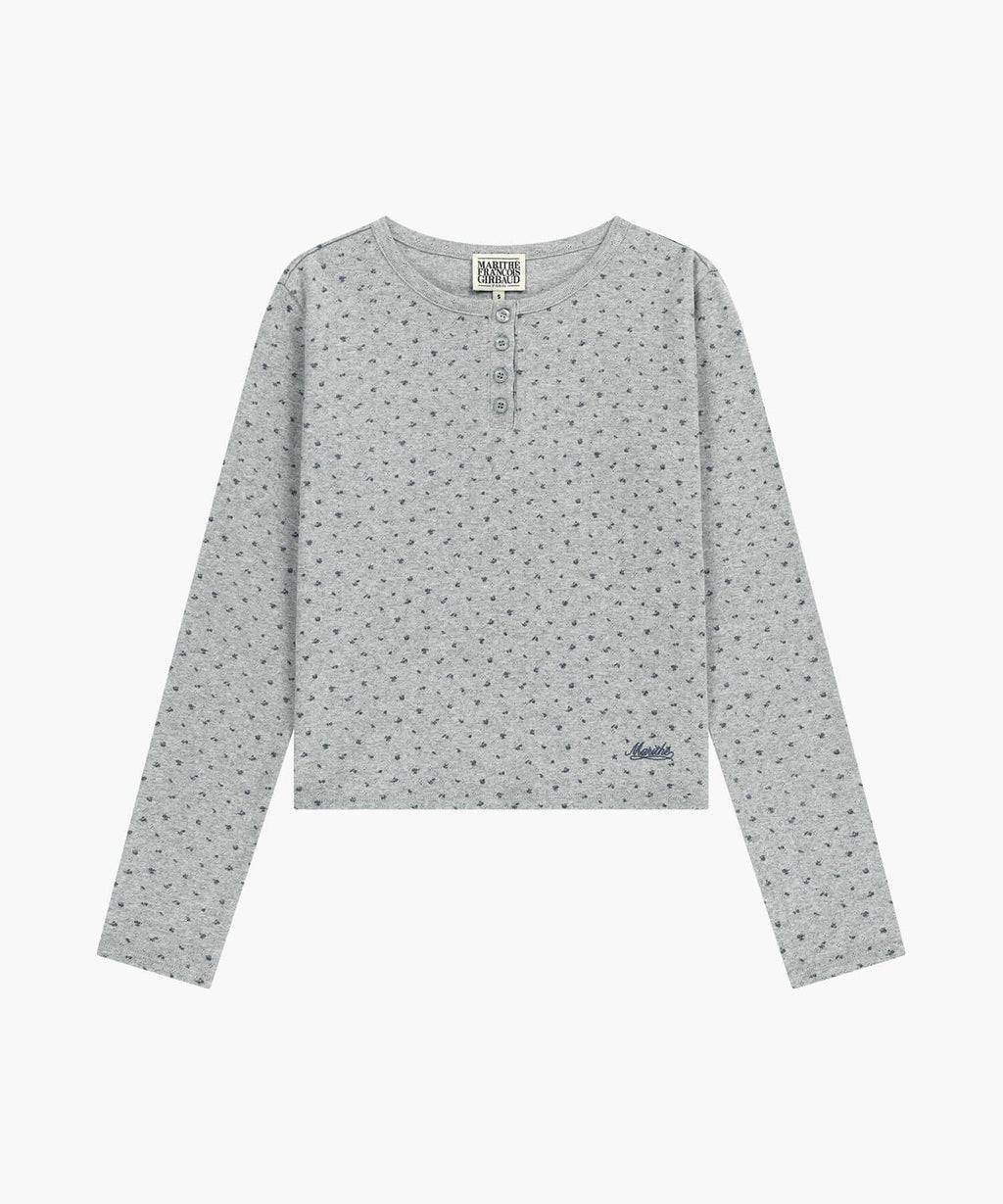 Marithe & Francois Girbaud - Flower Pattern Long Sleeve Tee (Melange Gray) product image 5 | TRAB K-Fashion Australia
