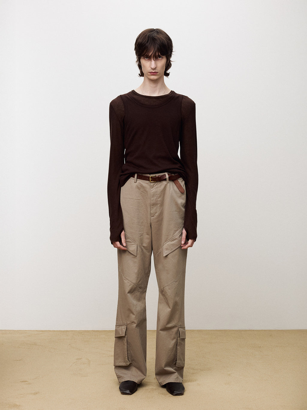 Tonywack - Garment Washed Utility Cargo Pants (Beige) product image 2 | TRAB K-Fashion Australia
