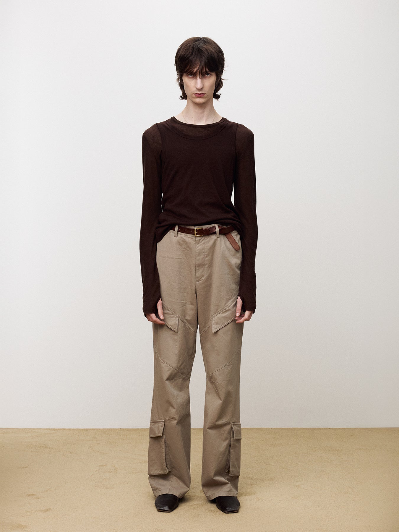 Tonywack - Garment Washed Utility Cargo Pants (Beige) product image 2 | TRAB K-Fashion Australia