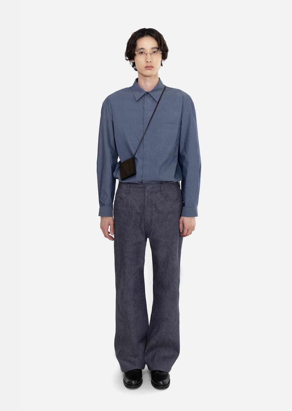 Amomento - Square Pocket Oversized Shirt (Indigo) product image 2 | TRAB K-Fashion Australia