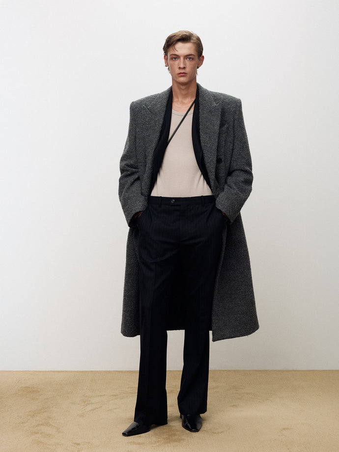 Tonywack - Textured Wool And Alpaca Double-Breasted Coat (Grey) product image 4 | TRAB K-Fashion Australia