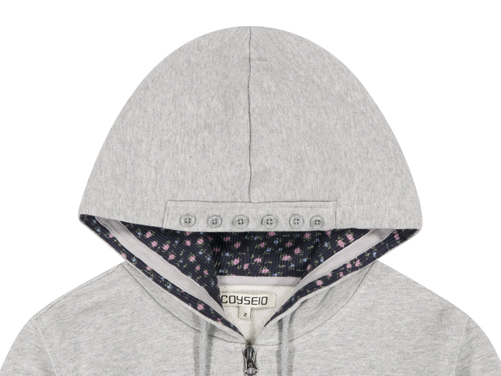 Coyseio - Flower Point Zip-Up Hoodie (Melange Grey) product image 14 | TRAB K-Fashion Australia