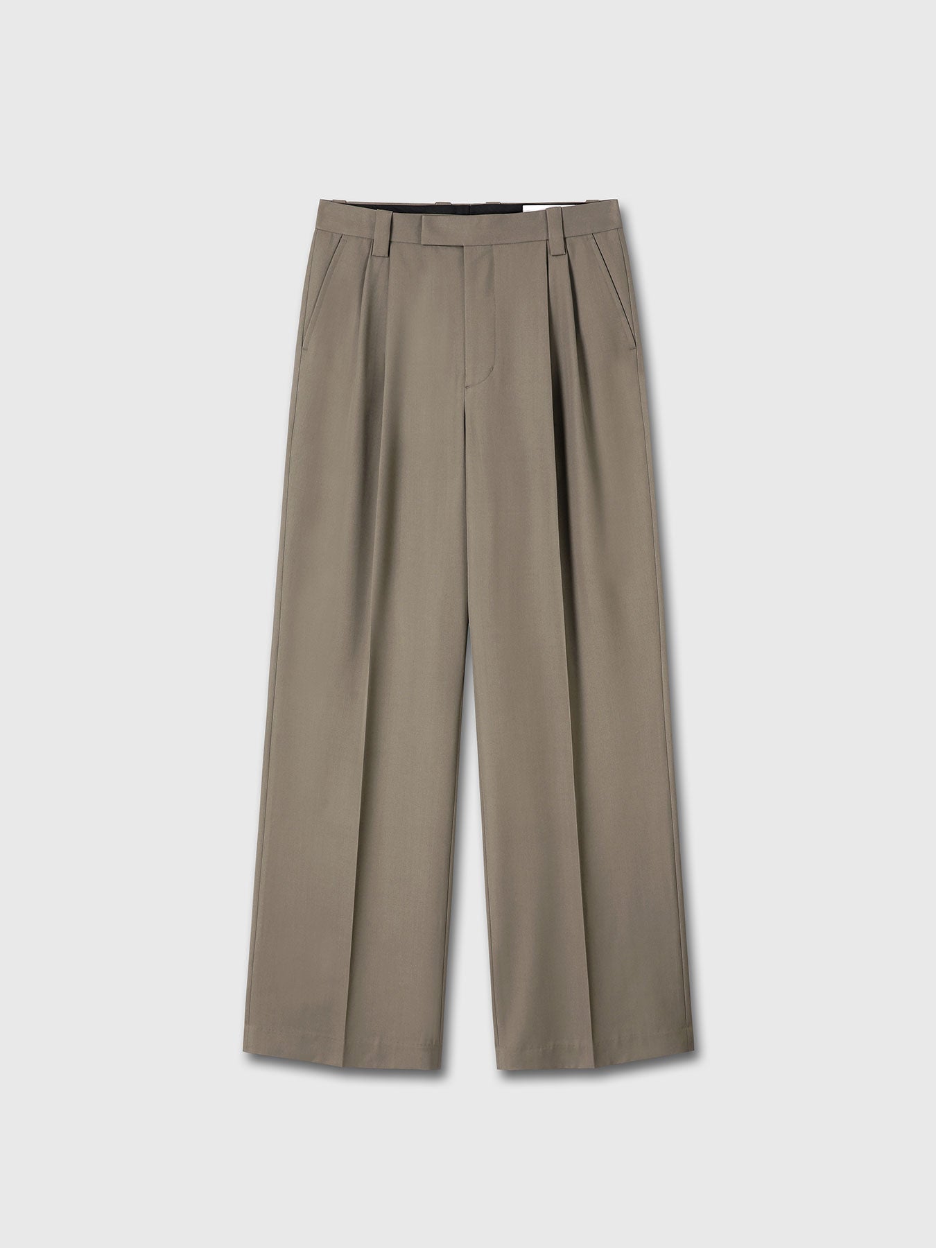 Tonywack - Wool Double Pleats Extra-Wide Trousers (Taupe) product image 9 | TRAB K-Fashion Australia