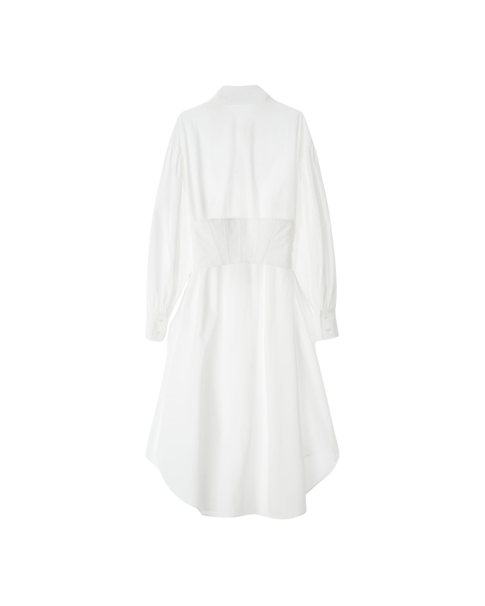 Kimhe Kim - Corset Layered Cotton Maxi Shirt Dress (White) product image 5 | TRAB K-Fashion Australia