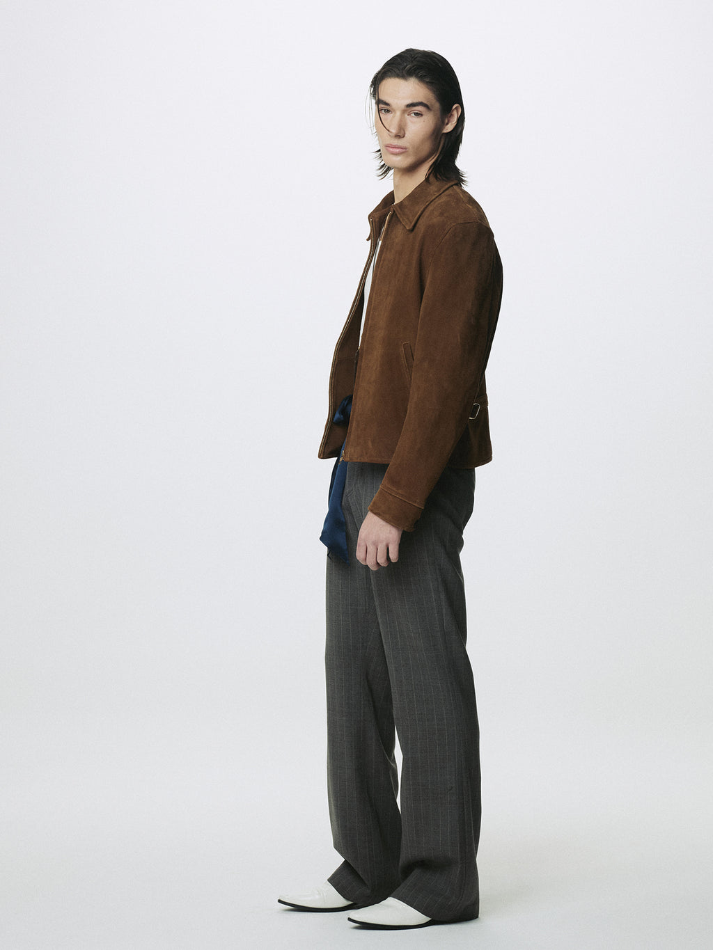 Tonywack - Striped Wool Flared-Leg Pants (Taupe) product image 2 | TRAB K-Fashion Australia