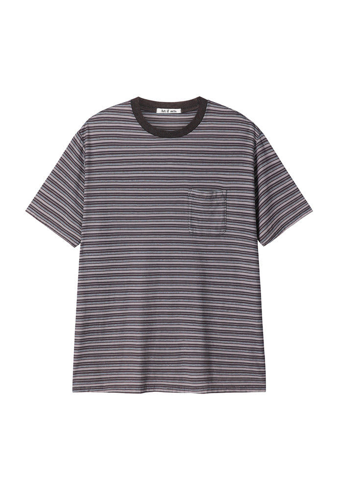 Art if acts - Stripe Pocket Tee (Grey/Blue) product image 6 | TRAB K-Fashion Australia