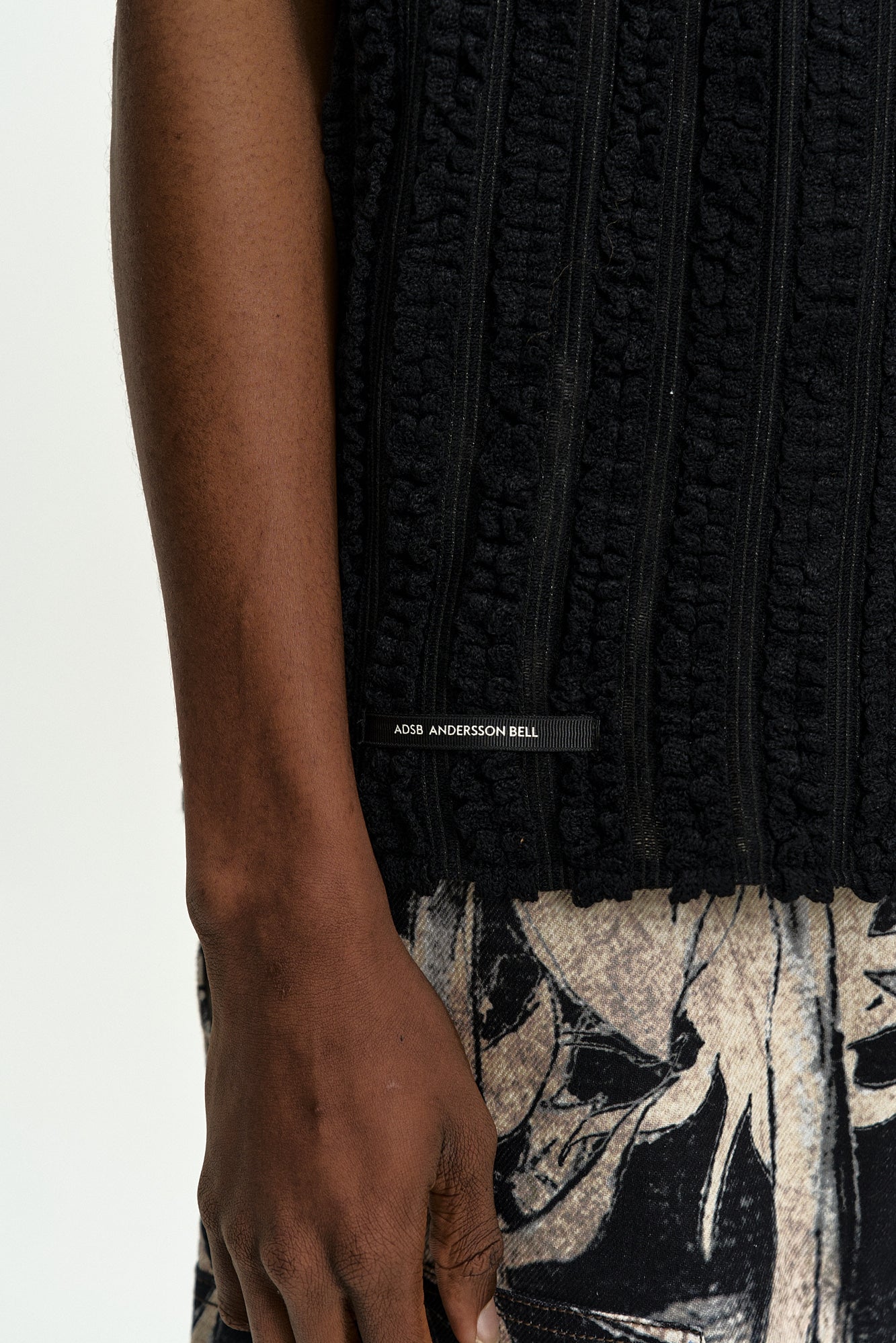 Andersson Bell - Kenley Knitted Open Collar Shirt (Black) product image 6 | TRAB K-Fashion Australia