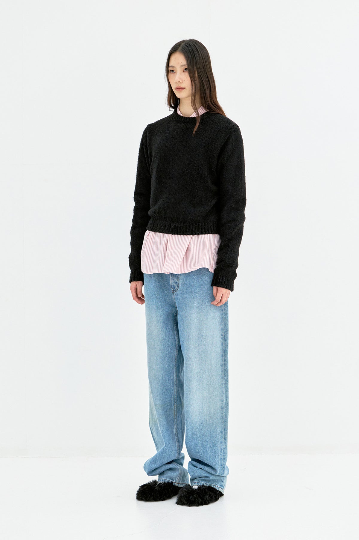 Coor - Brushed Cropped Knit (Black) product image 3 | TRAB K-Fashion Australia