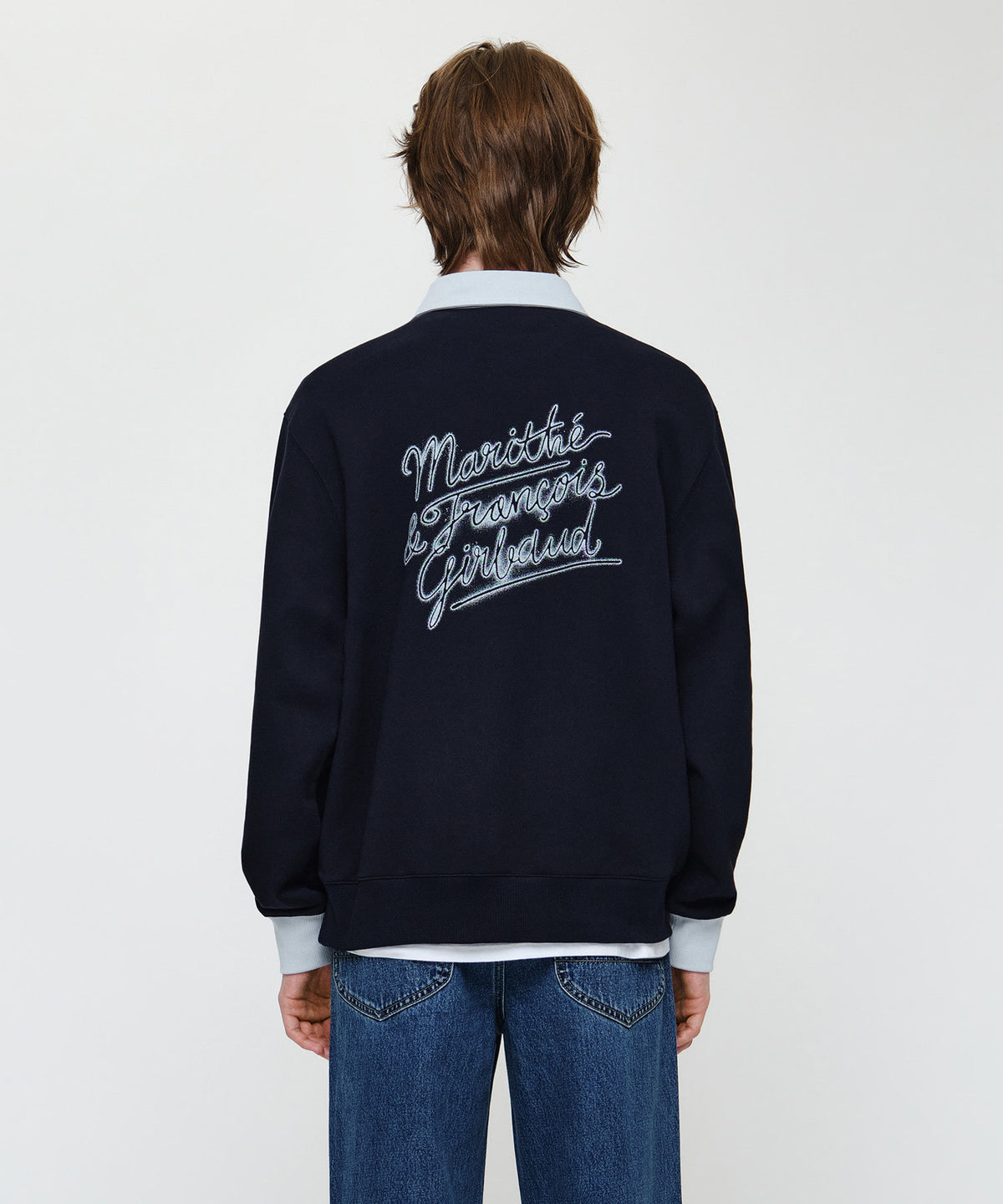Marithe & Francois Girbaud - Color Block Collar Sweatshirt (Navy) product image 3 | TRAB K-Fashion Australia