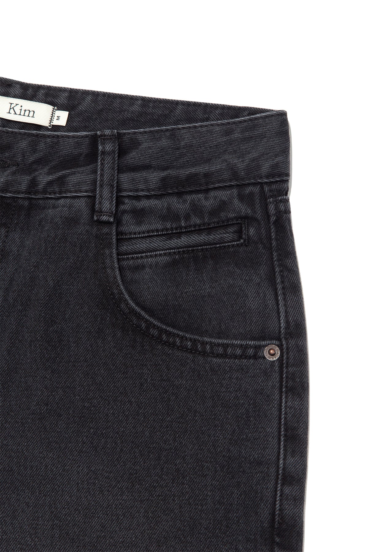 Matin Kim - Pocket Washed Point Denim Pants (Black) product image 4 | TRAB K-Fashion Australia