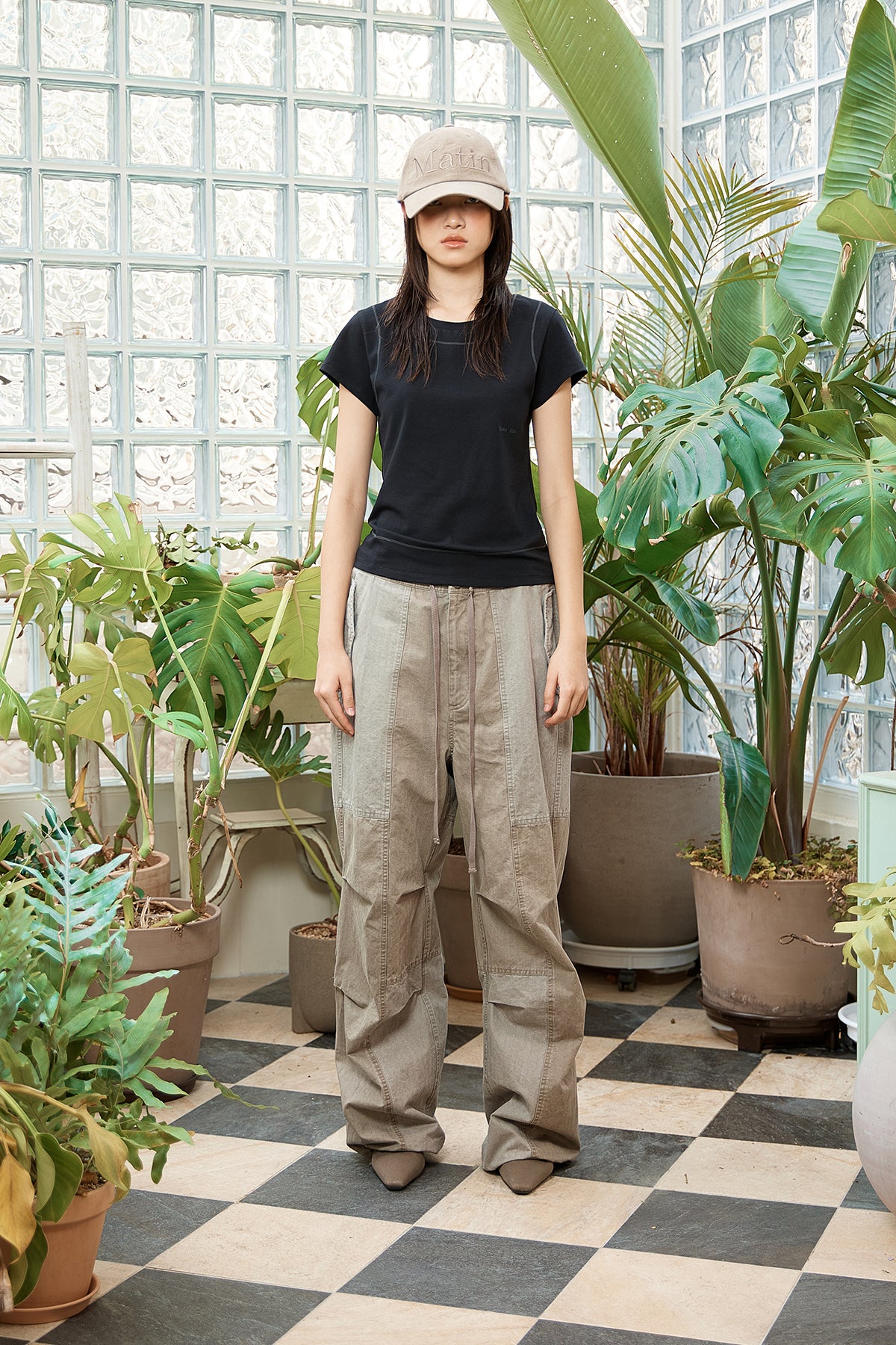 Matin Kim - Stitch Point Small Logo Top (Black) product image 11 | TRAB K-Fashion Australia