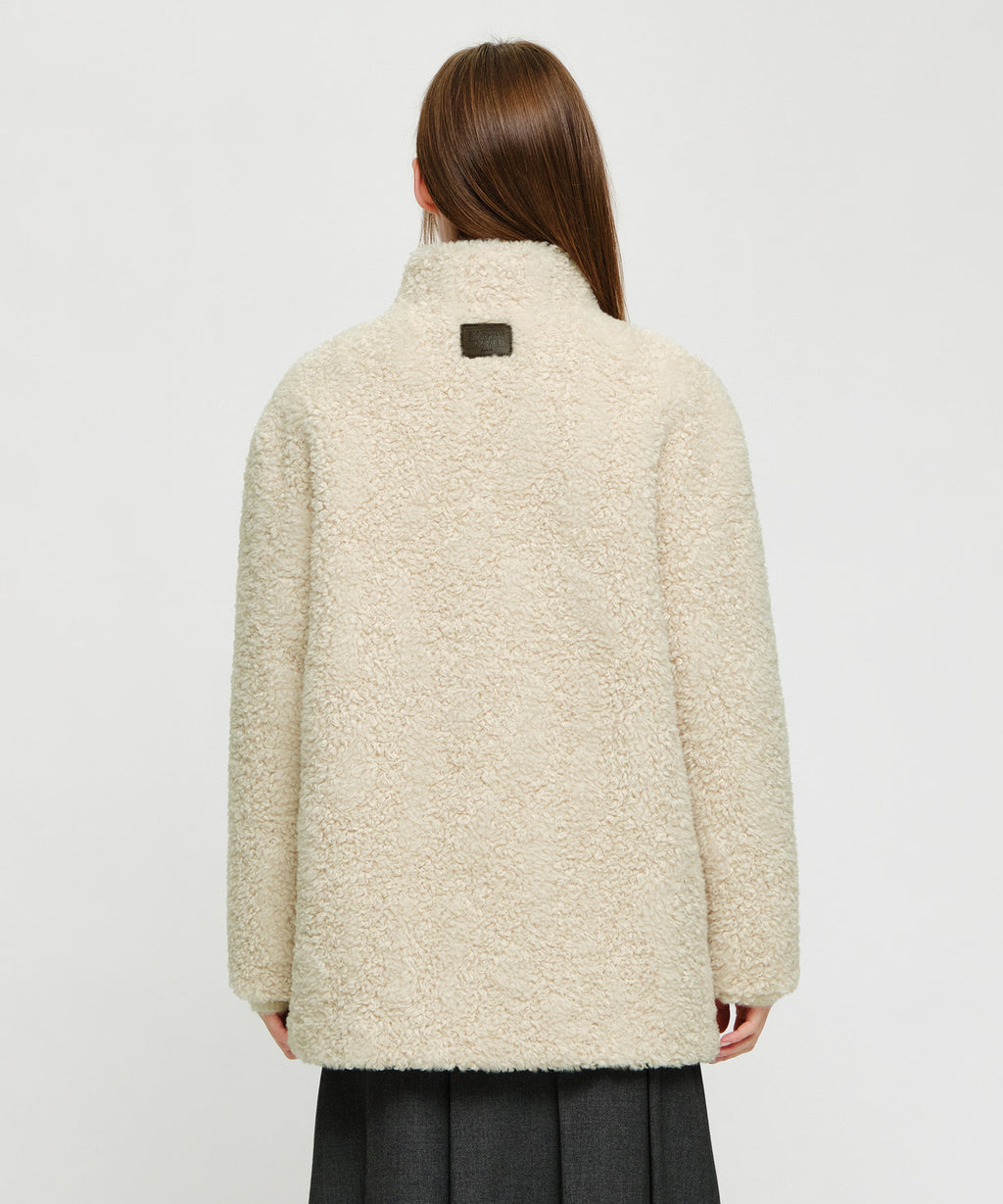 Marithe & Francois Girbaud - High Neck Boucle Coat (Ivory) product image 3 | TRAB K-Fashion Australia