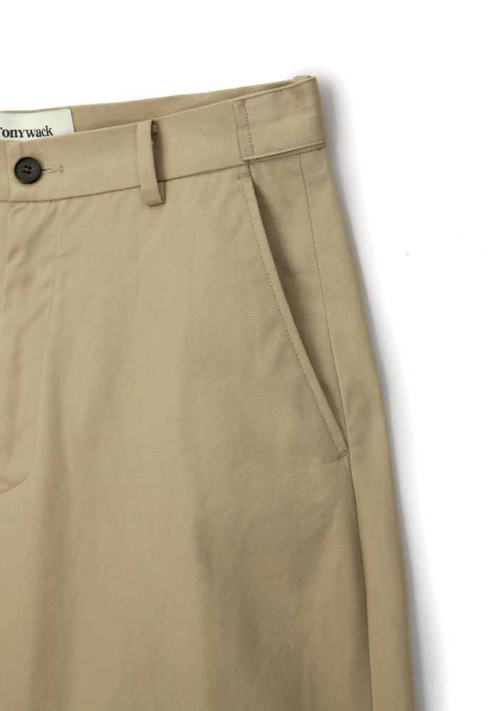 Tonywack - High-Twist Cotton No Tuck Wide Trousers (Beige) product image 9 | TRAB K-Fashion Australia