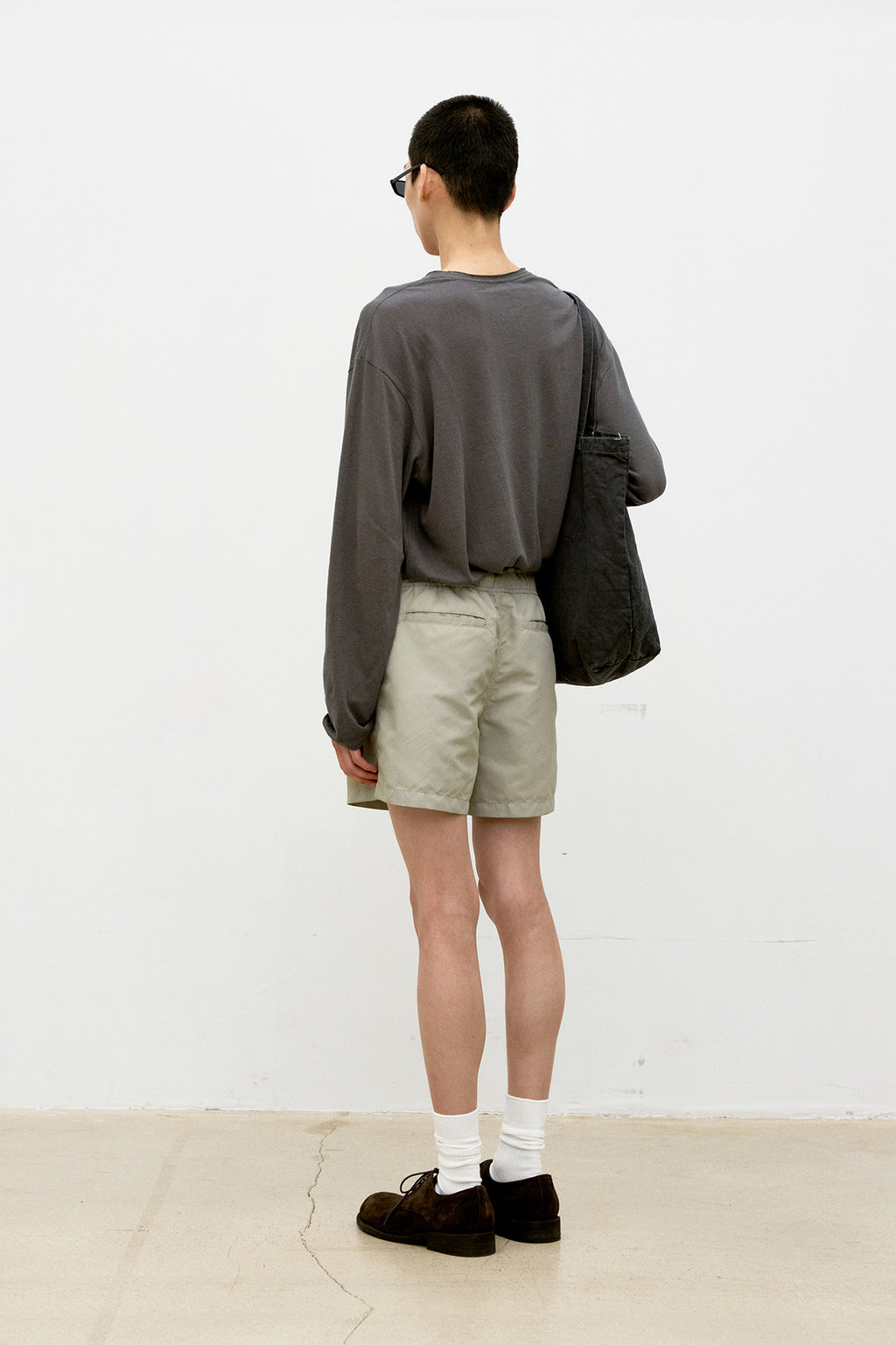 Coor - Puckering Nylon Tech Shorts (Beige) product image 4 | TRAB K-Fashion Australia