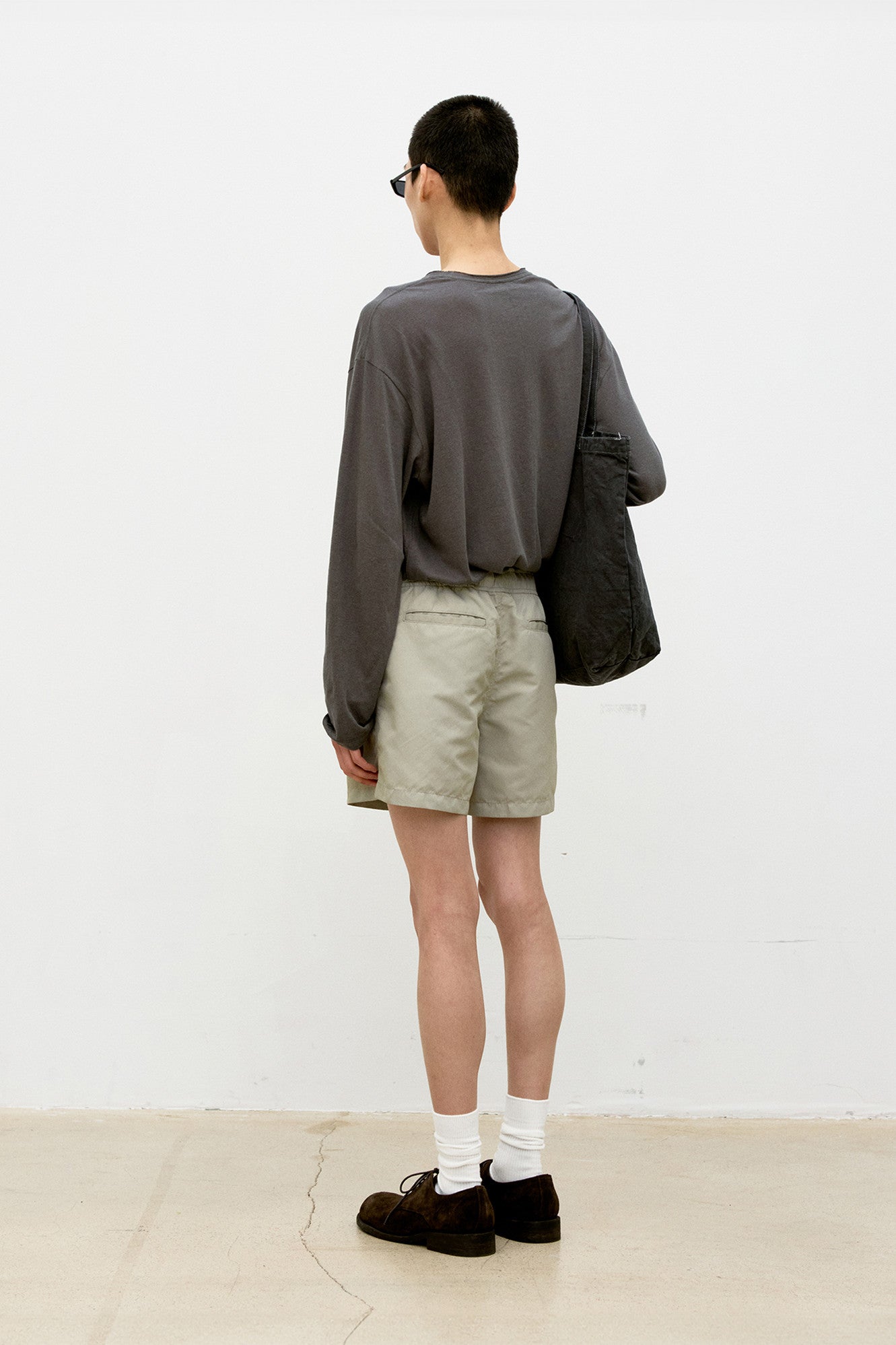 Coor - Puckering Nylon Tech Shorts (Beige) product image 4 | TRAB K-Fashion Australia