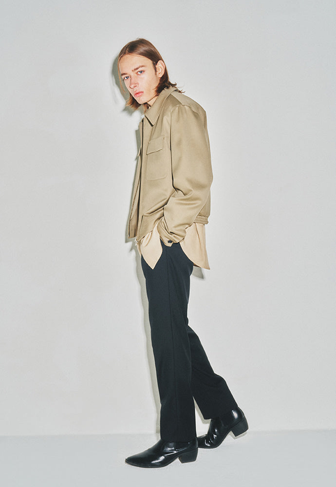 Tonywack - Super Fine Wool Double Pocket Zip Blouson (Beige) product image 4 | TRAB K-Fashion Australia