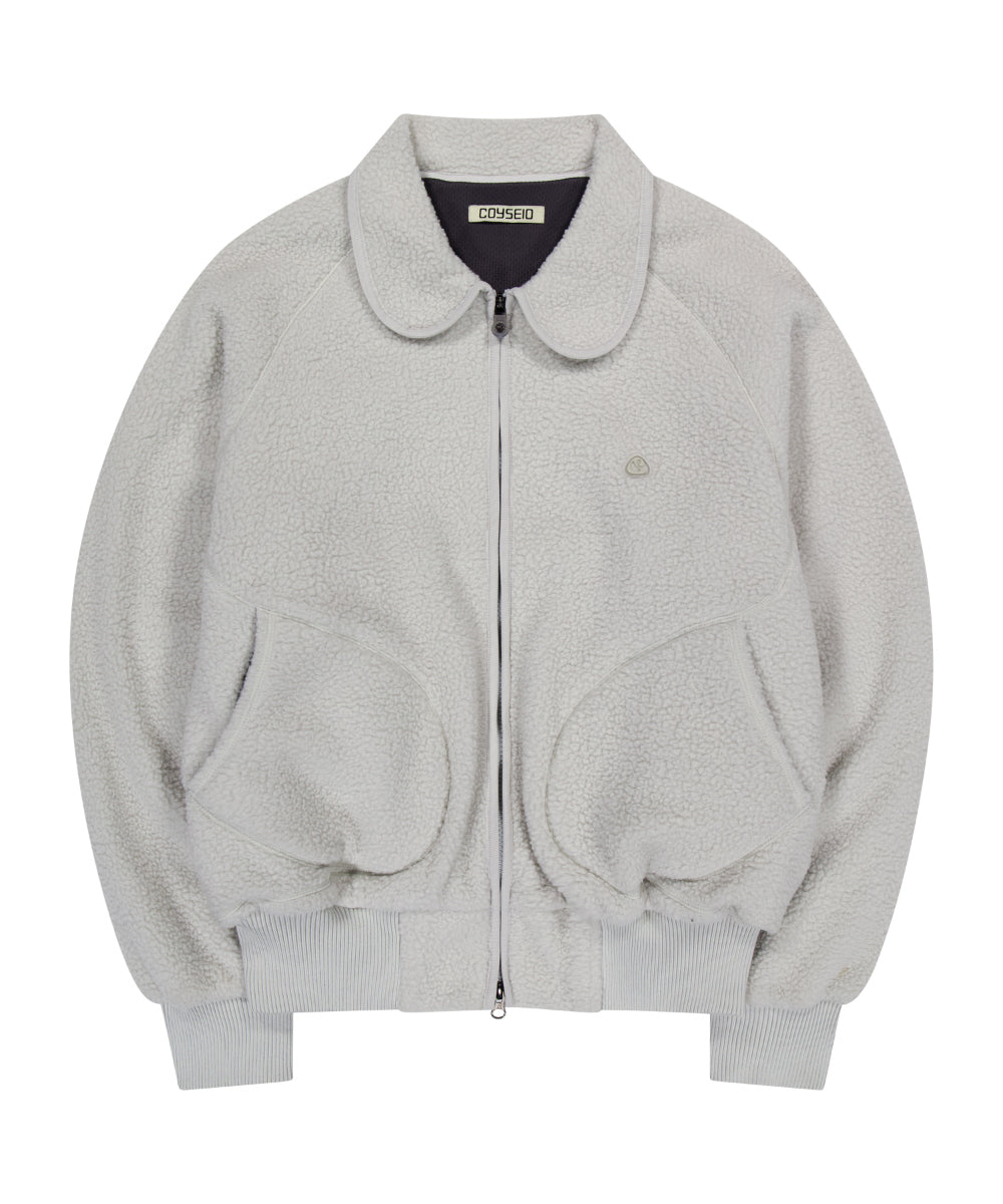 Coyseio - Round Collar Fleece Jacket (Light Grey) product image 6 | TRAB K-Fashion Australia