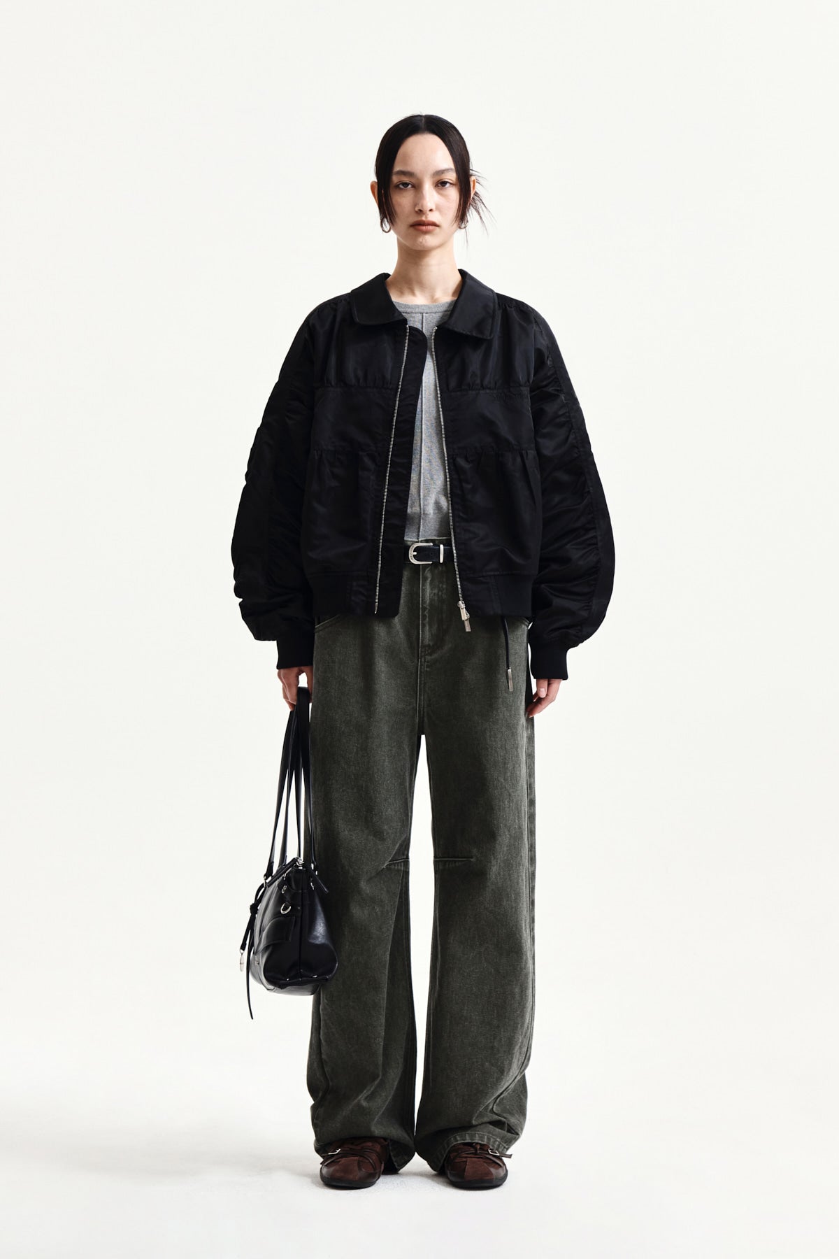 Matin Kim - Dart Point Denim Pants (Khaki) product image 5 | TRAB K-Fashion Australia