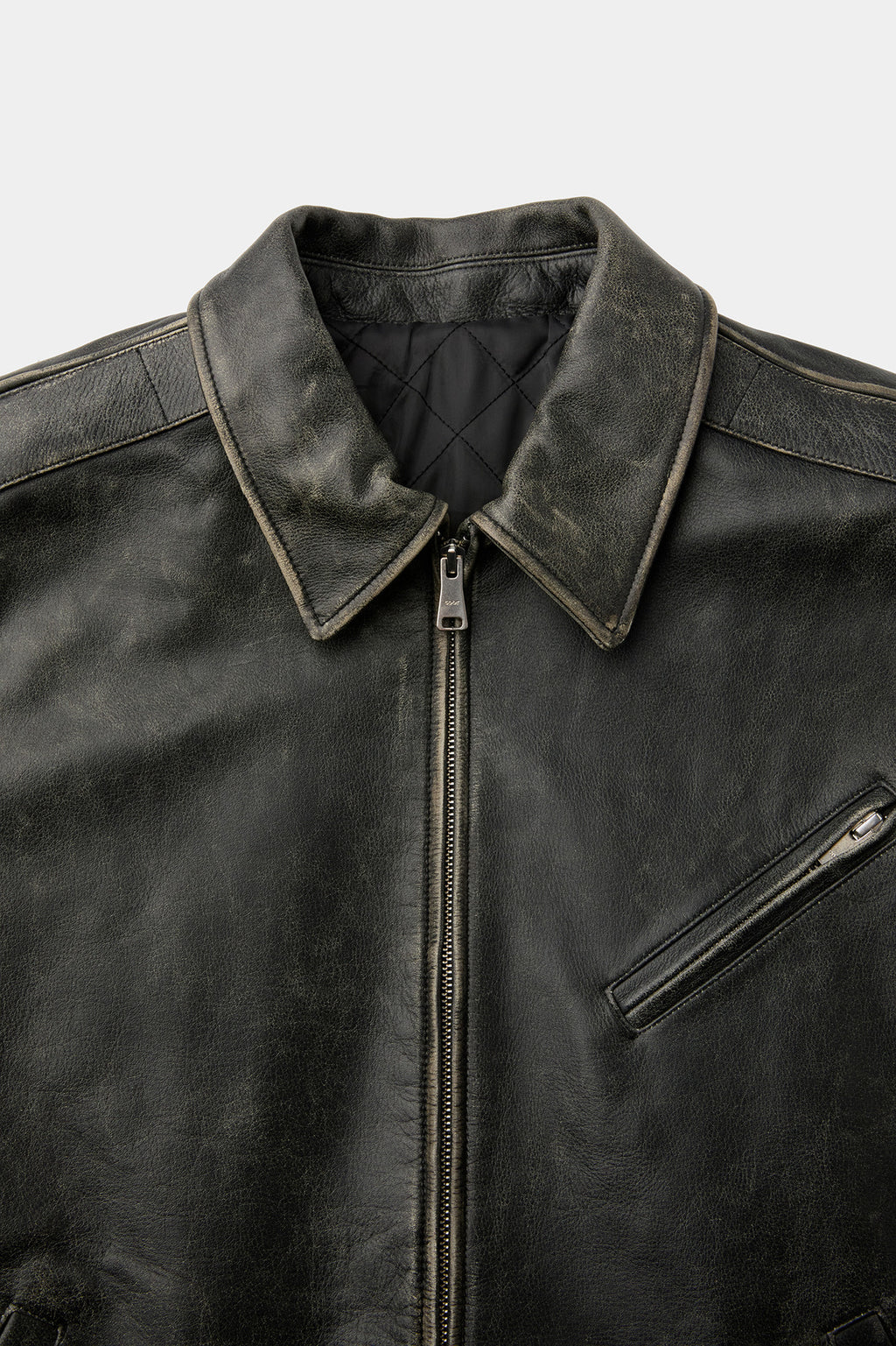 Coor - Cow Washed Biker Leather Jacket (Washed Black) product image 5 | TRAB K-Fashion Australia