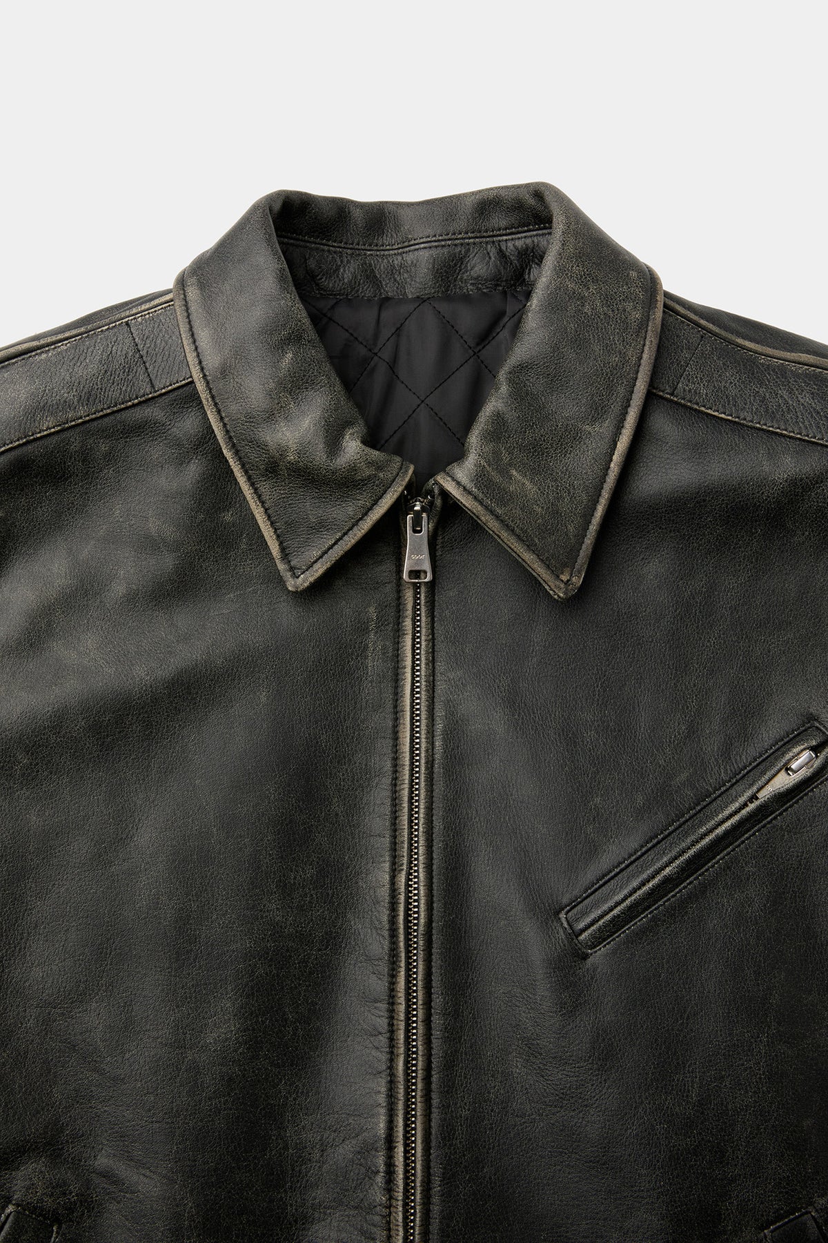 Coor - Cow Washed Biker Leather Jacket (Washed Black) product image 5 | TRAB K-Fashion Australia