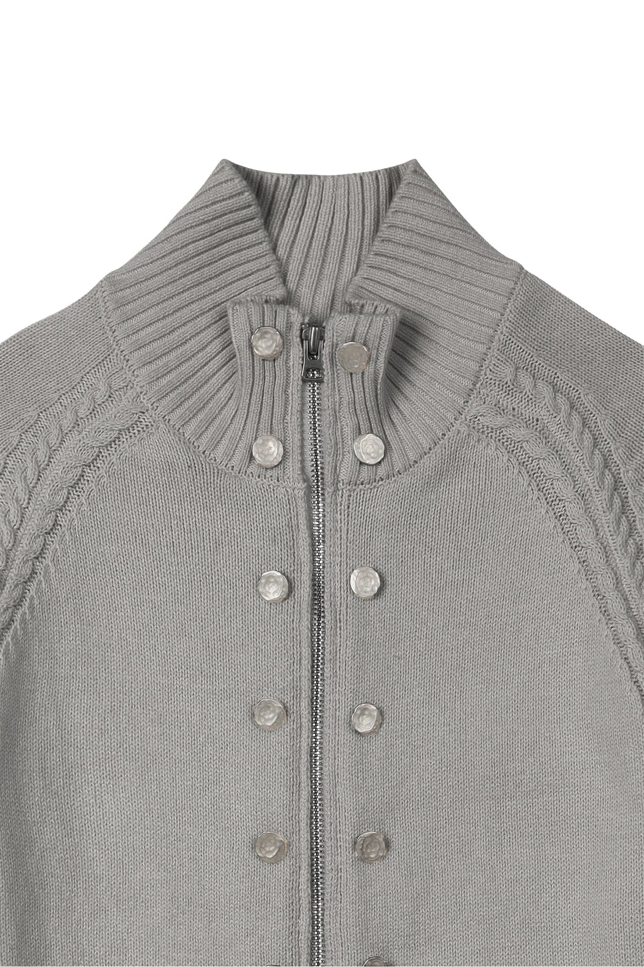Deinet - High-Neck Stud Knit Outer (Melange Grey) product image 11 | TRAB K-Fashion Australia
