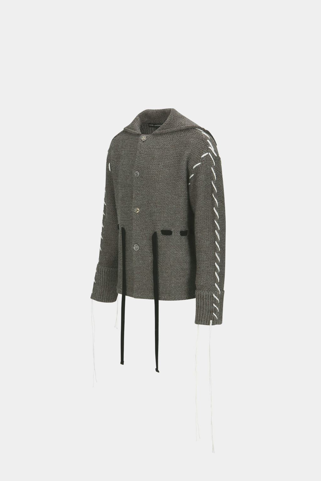 Andersson Bell - Charlie Big Collar Chunky Cardigan (Grey) product image 8 | TRAB K-Fashion Australia